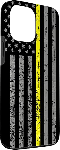 Miniatura 3 de Funda para iPhone 13 Pro Max 911 Despachador Despachador Línea Amarilla Delgada Bandera de Estados Unidos
