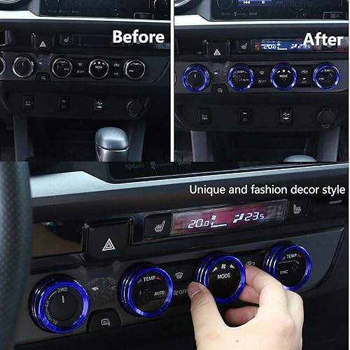Miniatura 2 de Cubierta de perilla de control de clima para Toyota Tacoma  Billet de aluminio con aire acondicionado ACcalefactor botones de interruptor de control