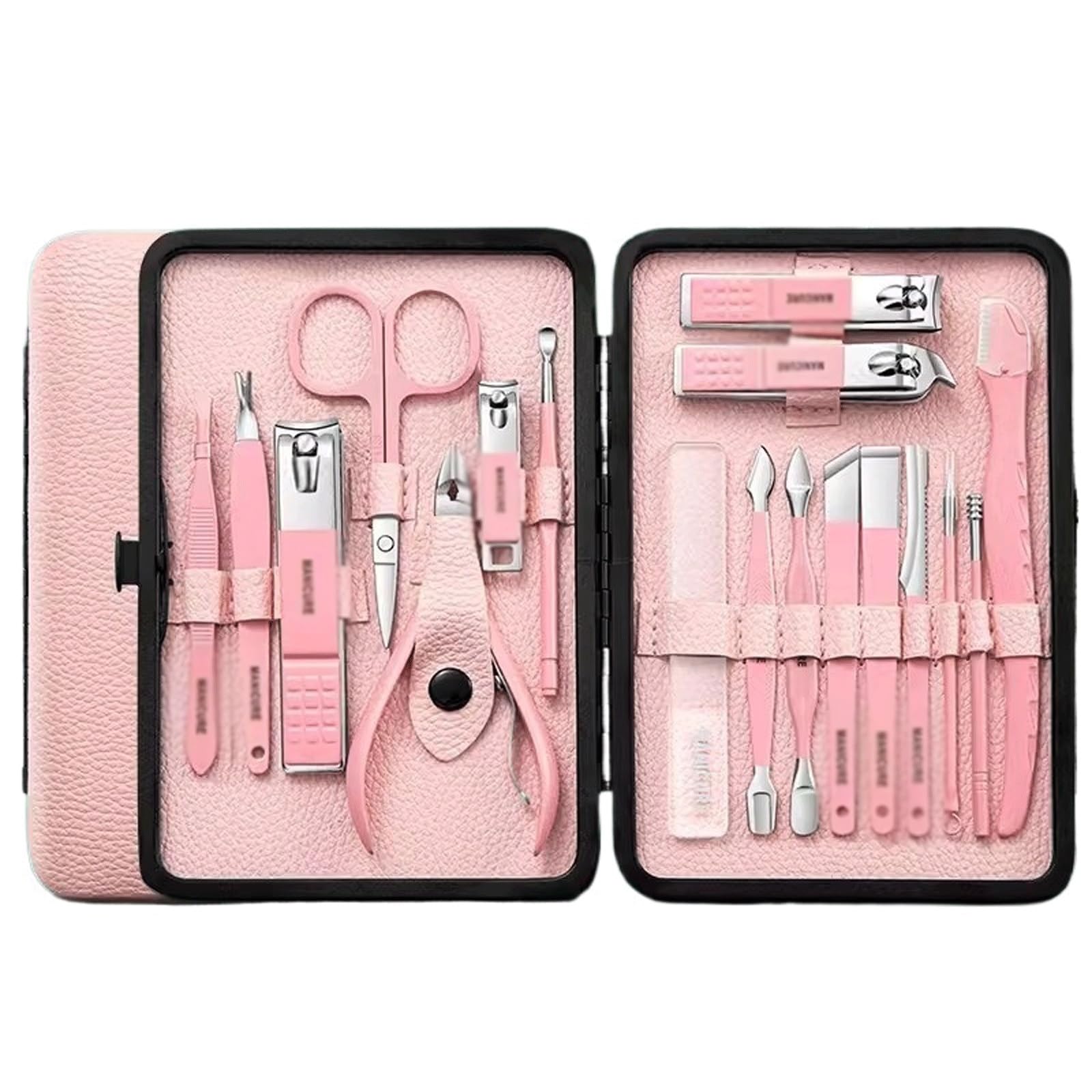 Set da Viaggio con Astuccio per tagliaunghie, Set tagliaunghie, da Uomo, Kit for Unghie casa, for ristrutturazione Originale, Forbici affilate, Set for la Cura Personale(Pink)