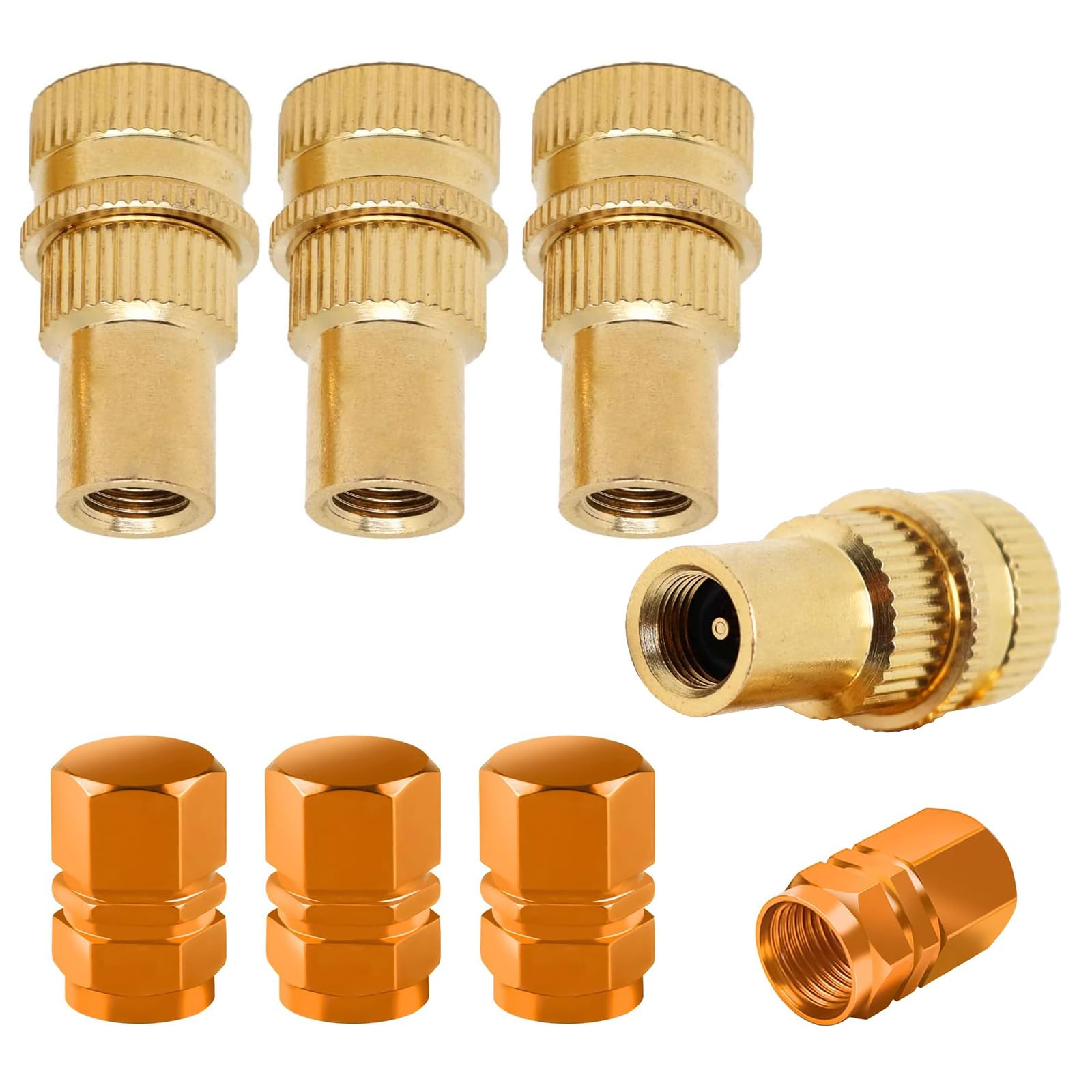 Zurligi4 Pcs Universal Tire Deflator Kit, Adjustable Off-Road Accessories for Car, Truck, Motorcycle & ATV Tires, Quick Deflation Screws (6-30 PSI) with 4 Valve Stem Caps, Ideal for Outdoor