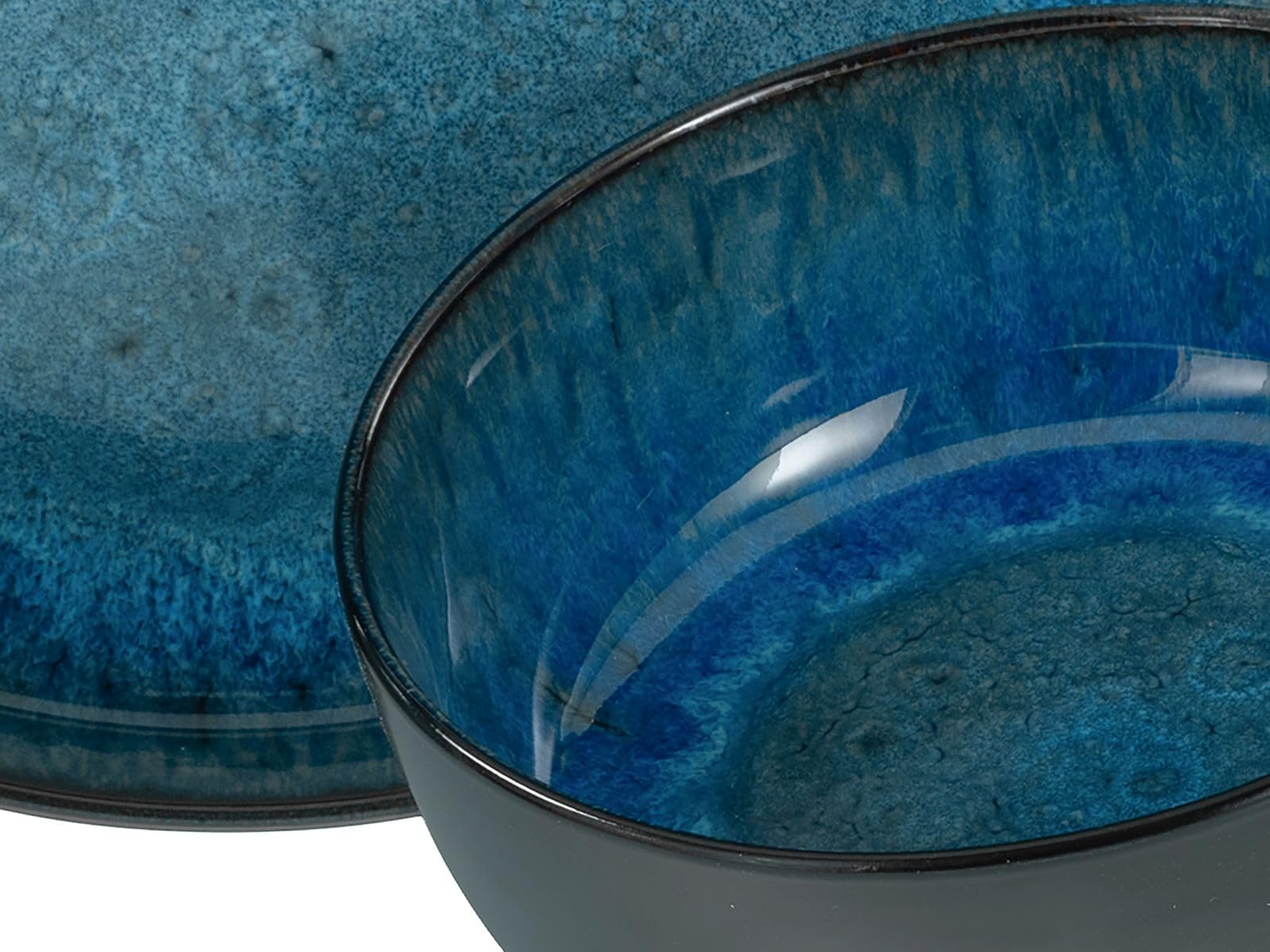 CreaTable, 21549, Série Nordic Fjord Blue, service de vaisselle 30 pièces, service de table en grès.