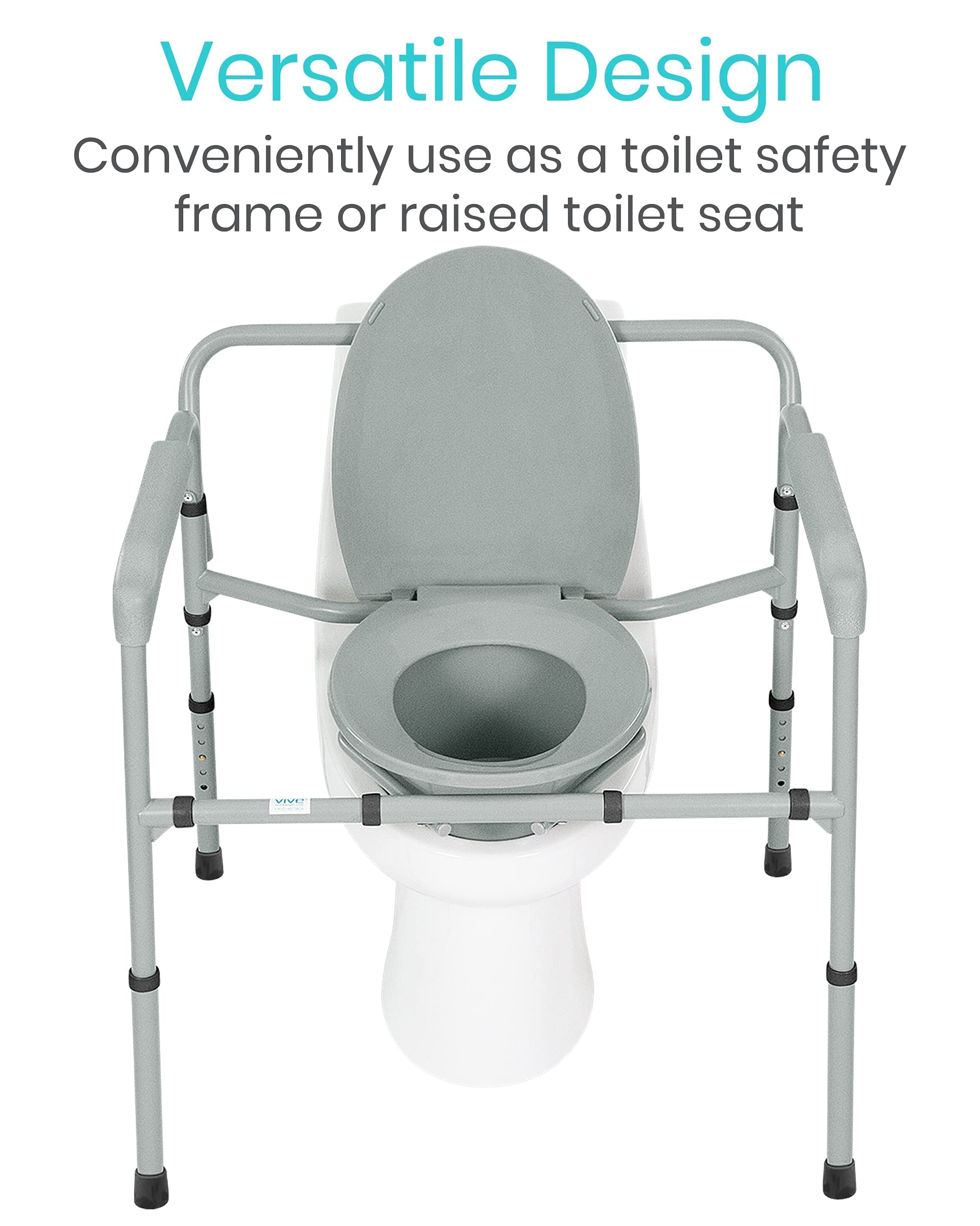 Vive Bariatric Bedside Commode 500 lb Capacity Folding 3n1 Toilet