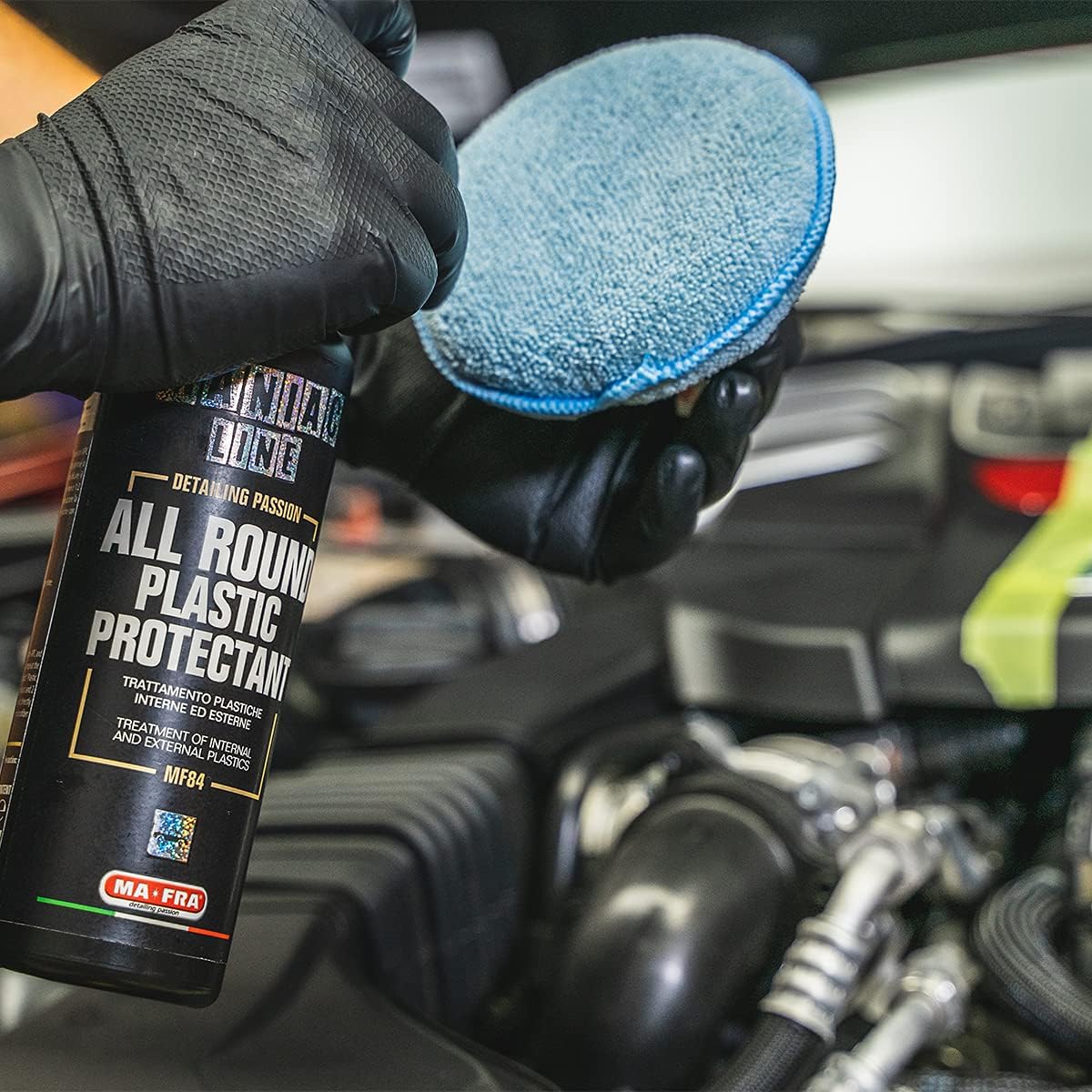 Mafra, Maniac Car Detailing Line, All Round Plastic Protectant, 16.9 oz, Protects and Revives Internal and External Plastic and Rubber