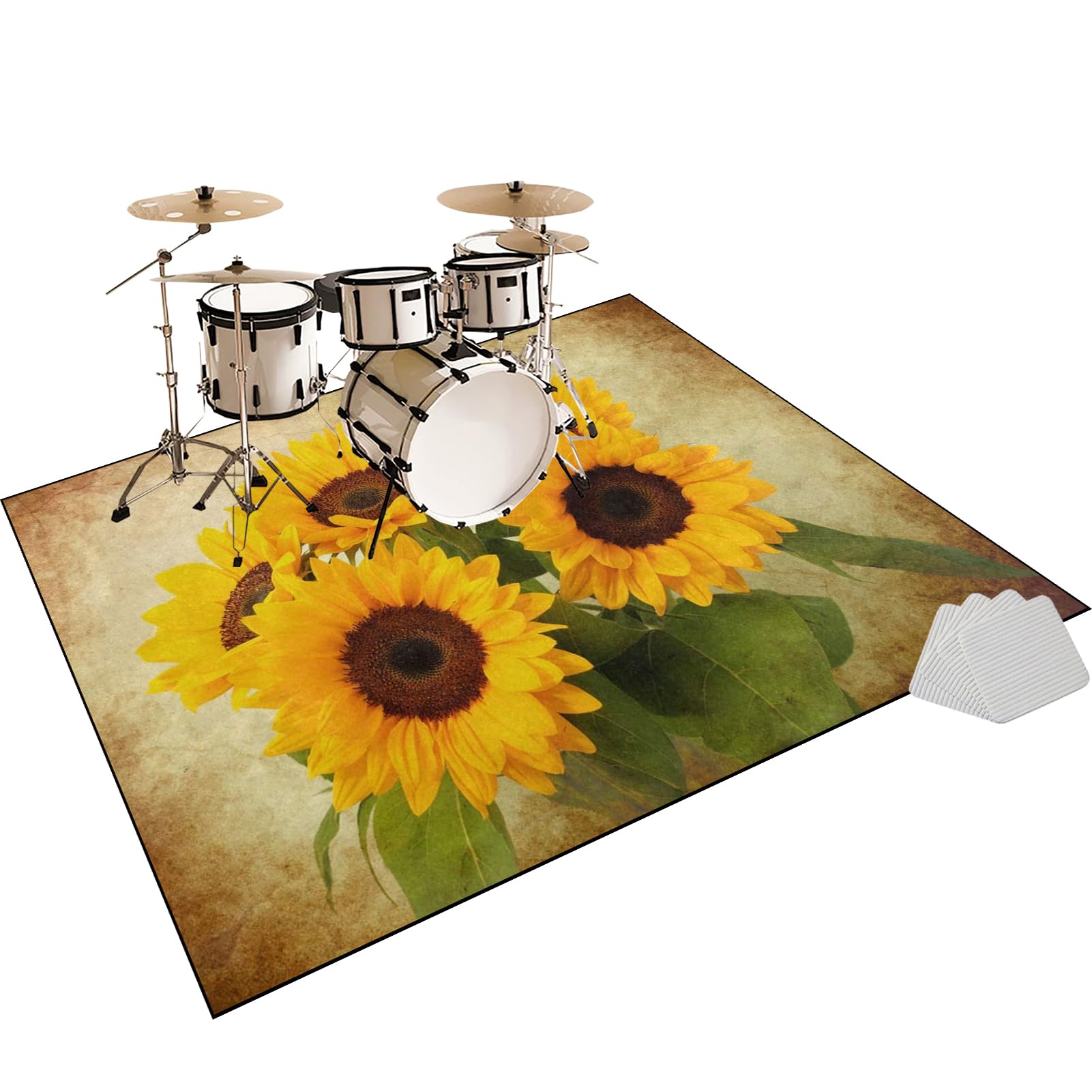 Elektrisches Schlagzeug Teppich, Drum Matte, rutschfeste Trommel Teppiche, Schallschutzdecke Professionelles Elektronisches Jazz Schlagzeug Kit, Schallschutzteppich für Studio, Wohnung 230 x 180 cm