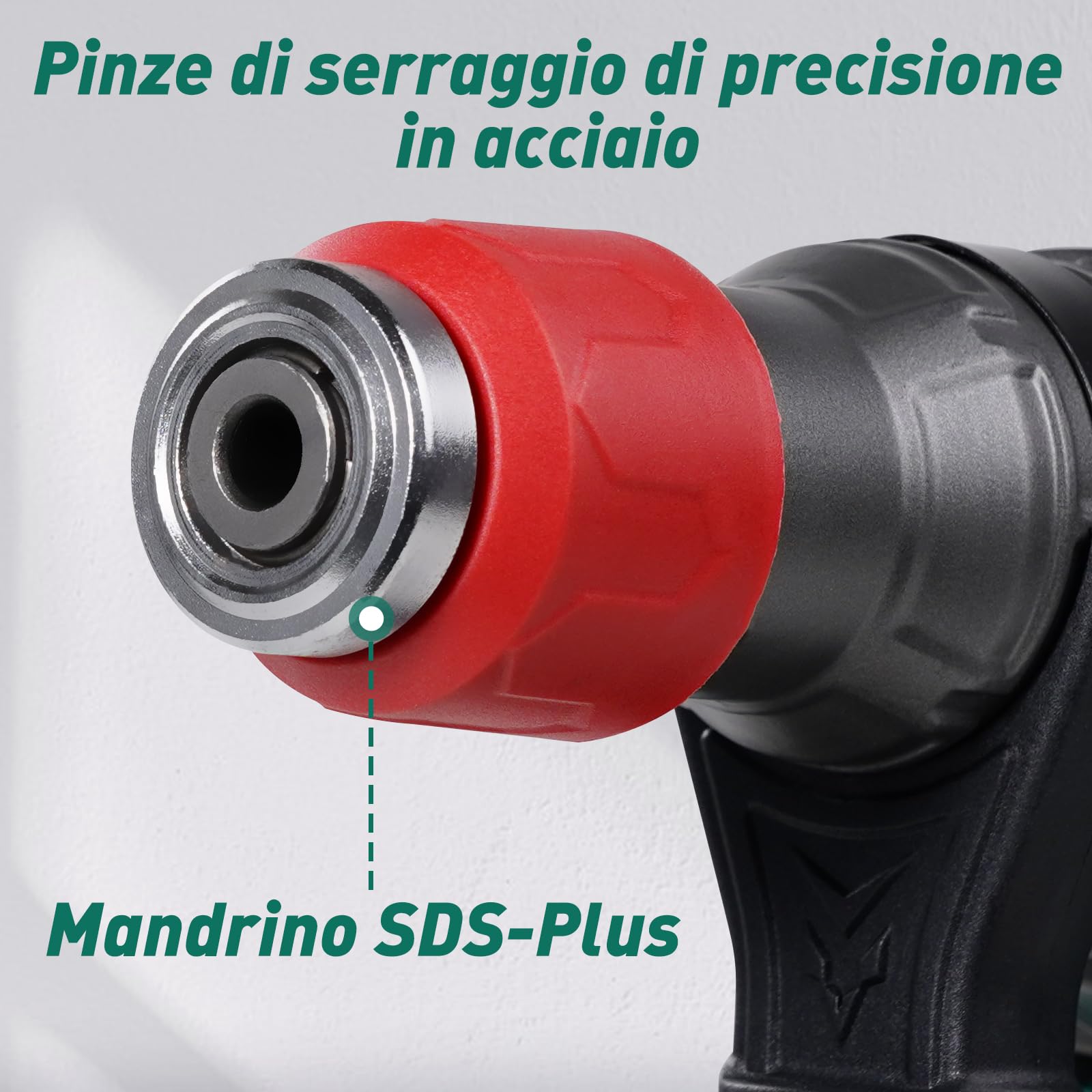 HYCHIKA Trapano a Percussione con Frizione di Sicurezza, Martello Demolitore con Cavo AC, Martello Perforatore per Calcestruzzo, Trapano Tassellatore SDS-Plus