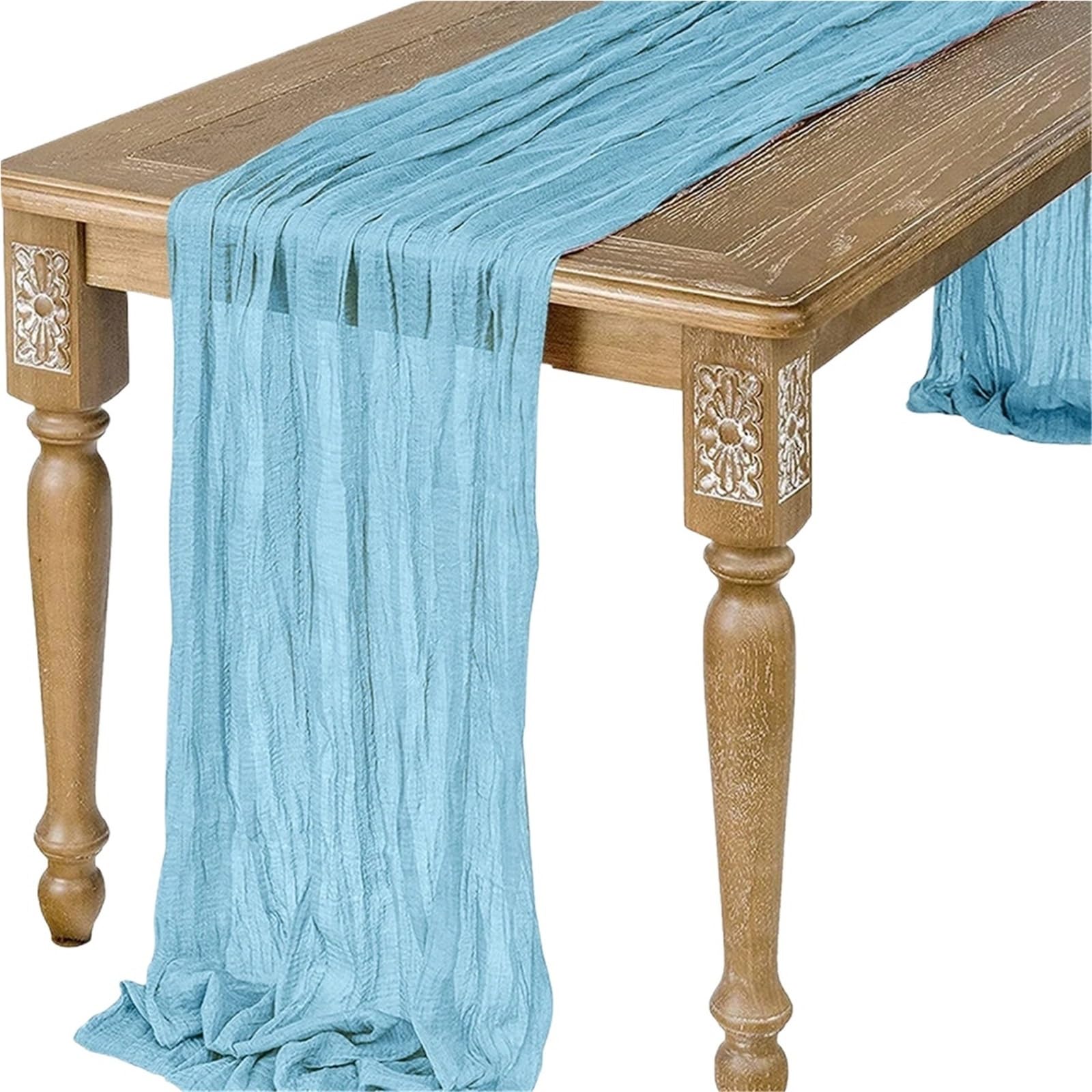 Semi Sheer Gauze Table Runner Sage Cheesecloth Setting Dining Vintage Wedding Decoration Banquets Decor