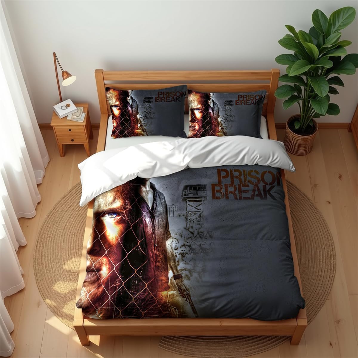 Parure de couette anti-acariens en coton respirant 200x200cm Prison Break Ste-X