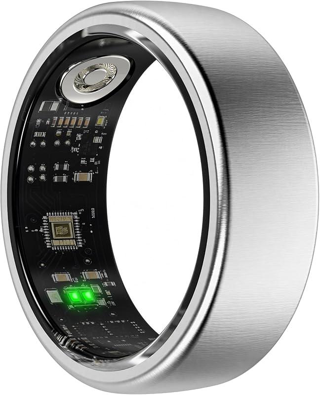 Smart Ring for Women & Men, Fitness and Health Tracker Ring(Silver 9) | Heart Rate Monitor, SpO2, Sleep Tracking & Step Counter, IP68 Waterproof, No Subscription Fee, iOS & Android Compatible