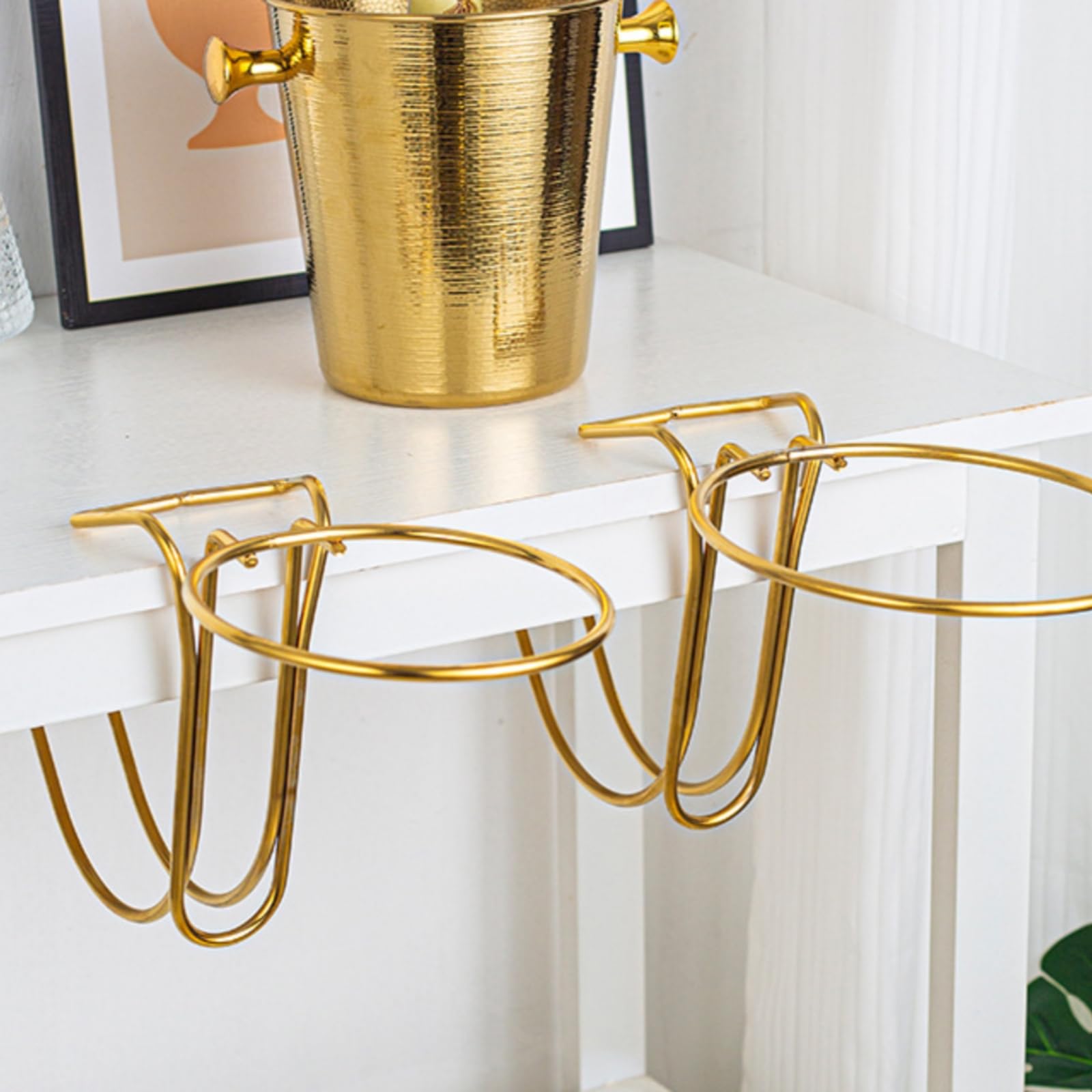 Porte-Seau à Glace à Poser sur Bord Table Polyvalent Usteile Bar Faible Hauteur Accessoire Service Boisso, Argent, S