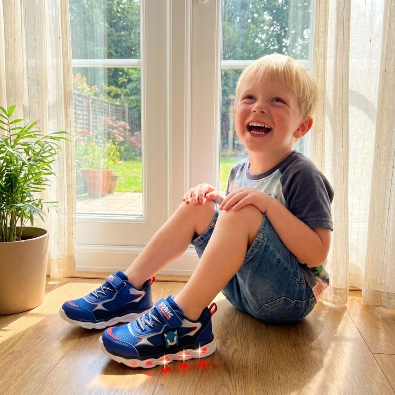 Leomil Sonic Baskets Garçon Lumineuses Chaussure Enfant, Idéal pour l'école et Les Loisirs
