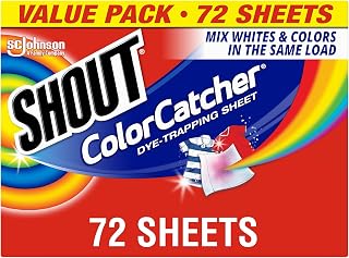 Shout Color Catcher Laundry Sheets 72 Count - Prevent Color Runs, Mix Whites & Colors, Keep Clothes Vibrant