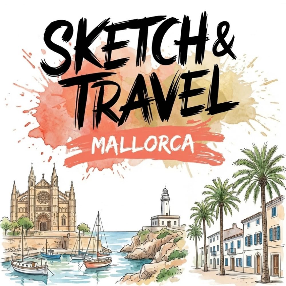 Sketch & Travel Mallorca – Eine kreative Reise über die Insel: 30 Ausmalmotive mit Stränden, Dörfern, Sehenswürdigkeiten und mediterranem Urlaubsflair