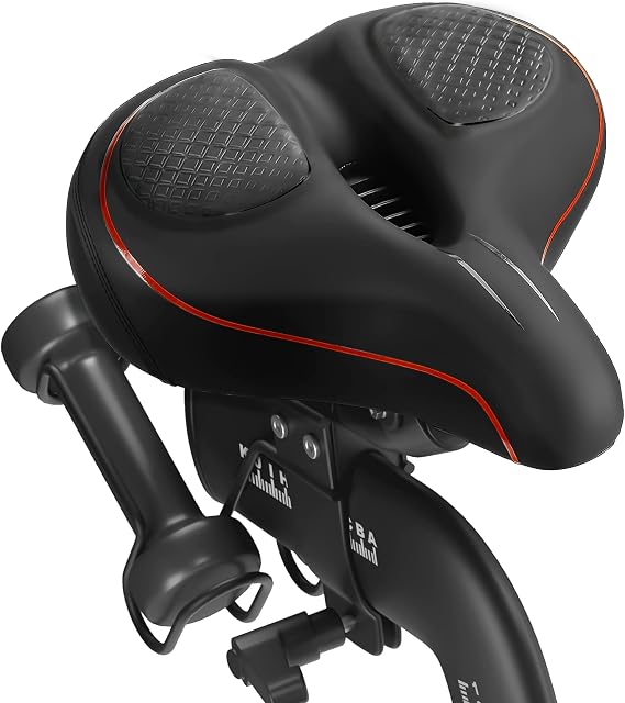 Oversized Bike Seat for Peloton Bike & Bike+, Comfort Cushion Compatible with Spin Bike, Road or Exercise Bicycle Wide Saddle Replacement for Men & Women, Accessories for Peloton
