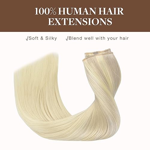 Miniatura 8 de GOO GOO Extensiones de cabello humano real con alambre, 22 pulgadas, 3.88 oz de color marrón chocolate a rubio caramelo, extensiones de cabello con