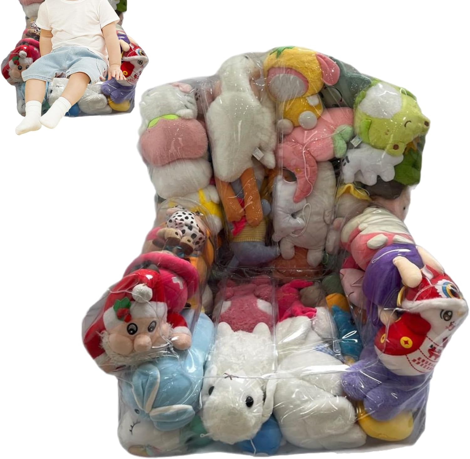 Stuffed Animal Bean Bag - Toy Storage Bag with Zipper | Organizer Storing Toys with Easy Access, Space Saving Storage Solution for Floor Dorm, Bags for Couch Adults Corner Sofa Bed