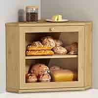 BREAD BIN 2個 Amazon.com - HOOBRO Bread Box, Bamboo Bread Box for Kitchen