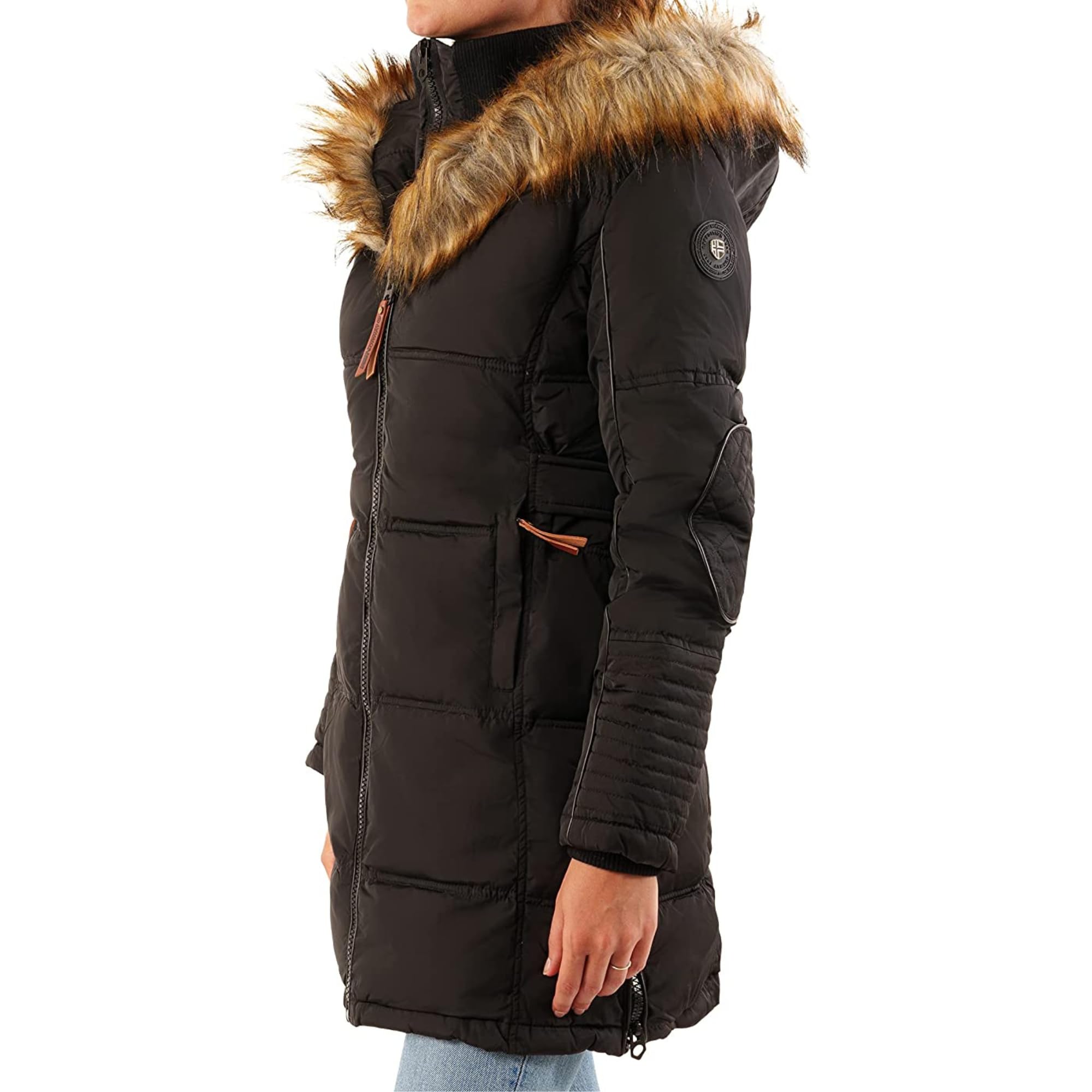 Geographical Norway BEAUTIFUL Donna/Women - Piumino/Cappotto Donna, Parka - Giacca in pile chic invernale giacca lunga donna
