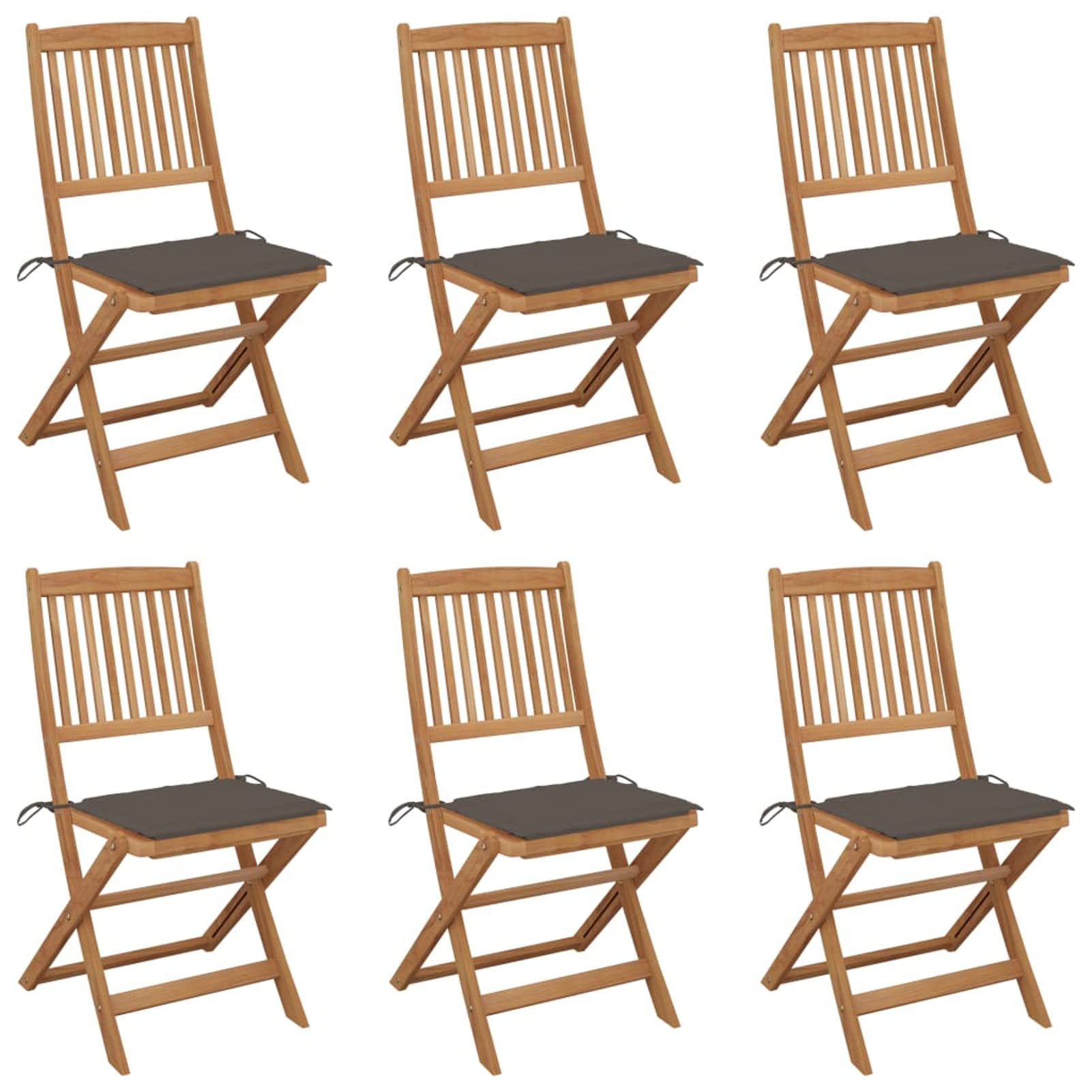 Chaises de jardin pliables pour gagner de l'espace sans sacrifier le confort - Acacia 6 pcs