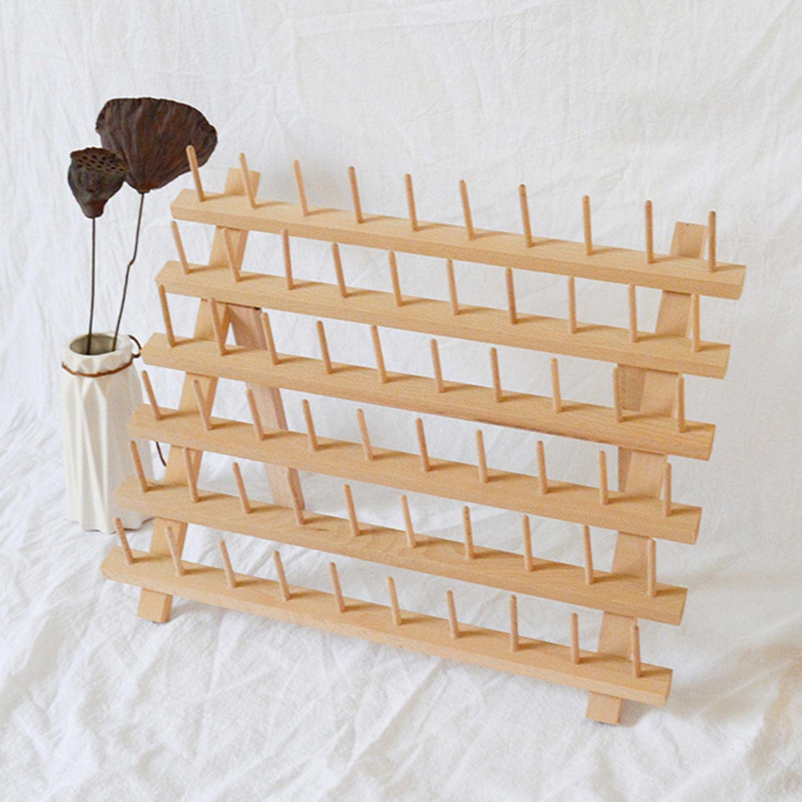 Caja de Pared para de Coser, Organizador Y Estante de Almacenamiento para Bordado Y Pasatiempos Creativos, 60 Bobina, 40x34cm