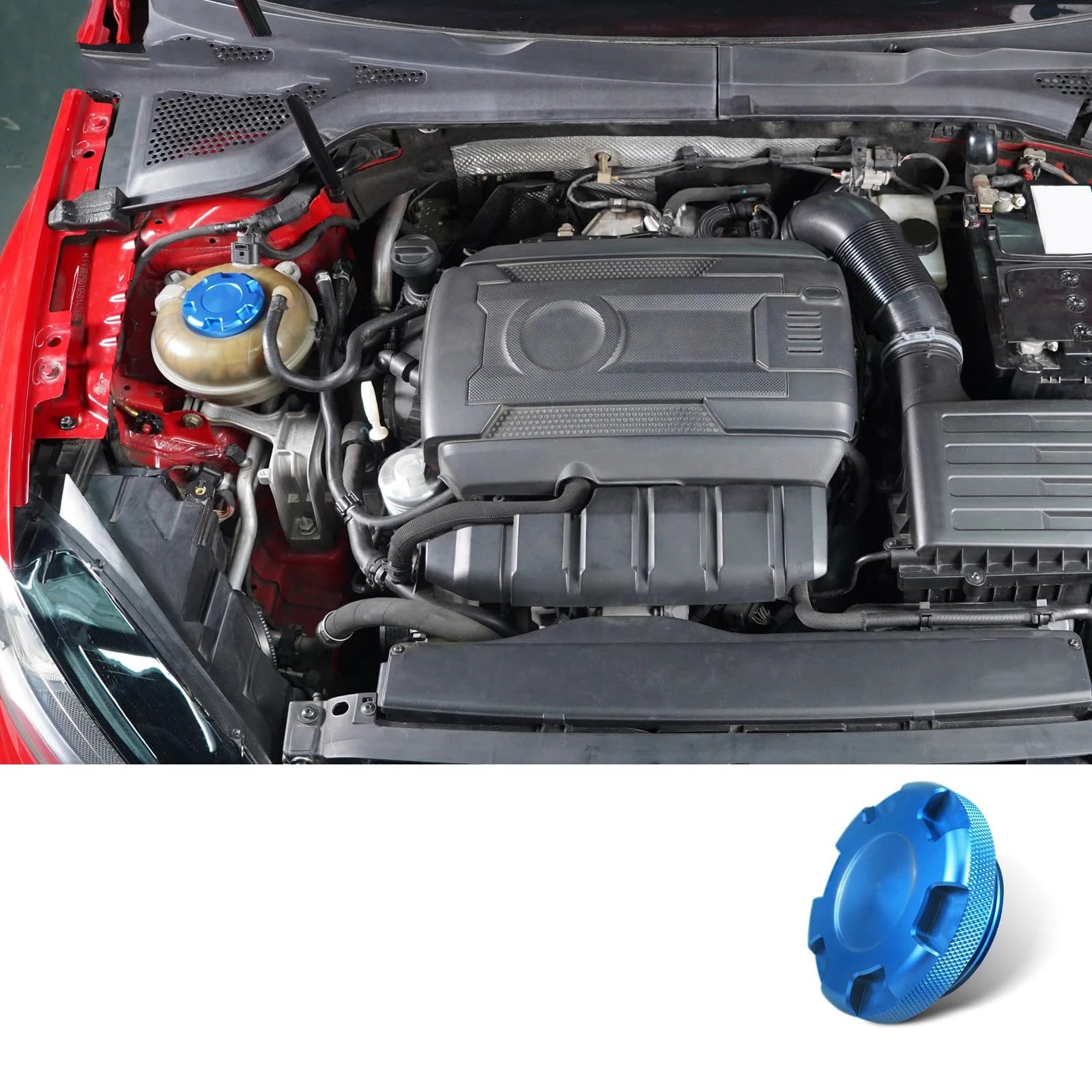 IBNA Coche OEM 3C0121321 Tapa del Radiador De Refrigerante para A3 8V 8Y S3 8V TT RS3 8Y Q3 Accesorio(Azul)