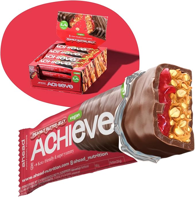 ahead ACHIEVE Barrette Vegane 16 x 35g Peanut Butter Jelly