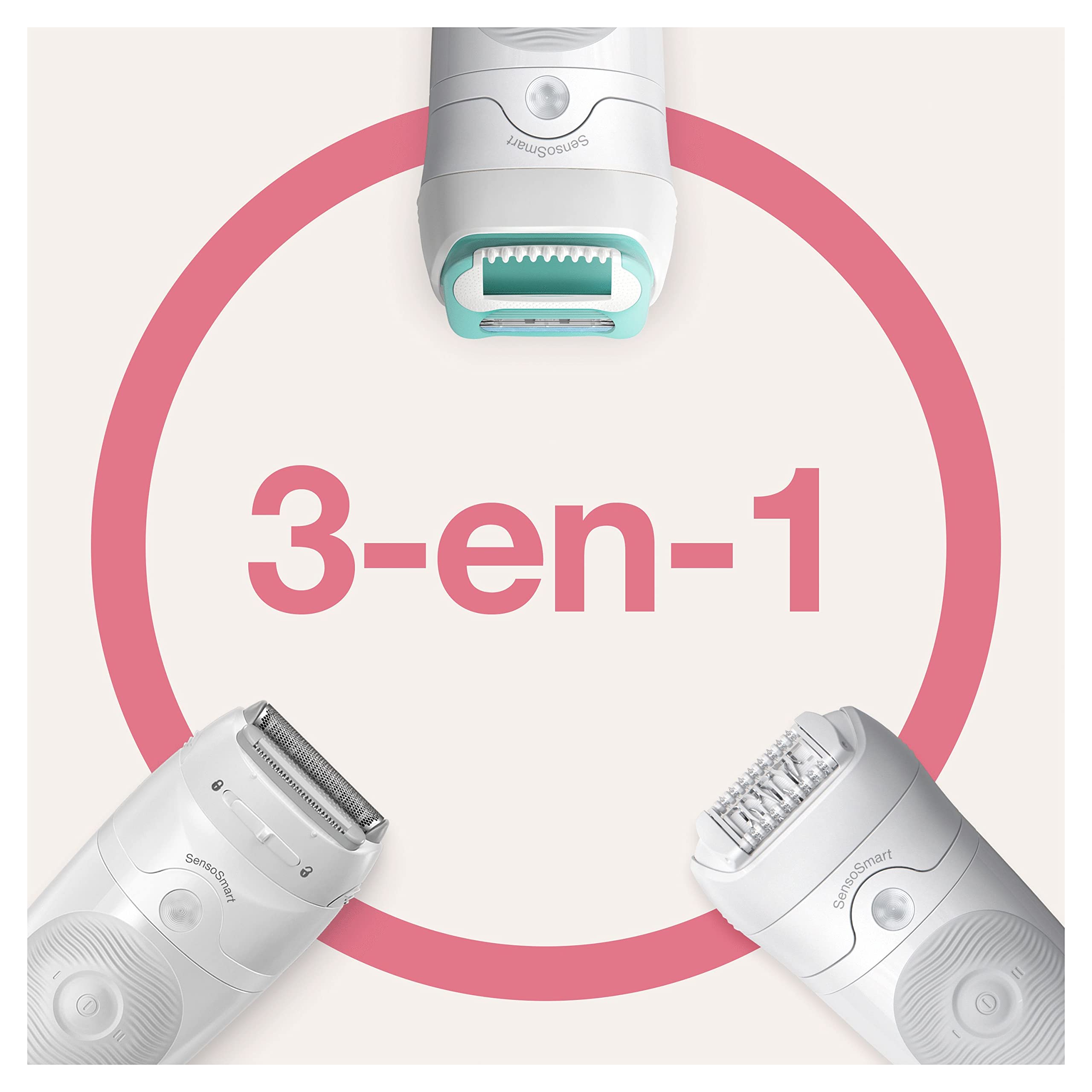 Braun Silk-épil 5 Épilateur Électrique Femme, Tête De Rasage Et Tondeuse Pour Une Épilation En Douceur, Pincettes Micro-Grip, Technologie Wet & Dry, 5 5-625, Blanc/Gris
