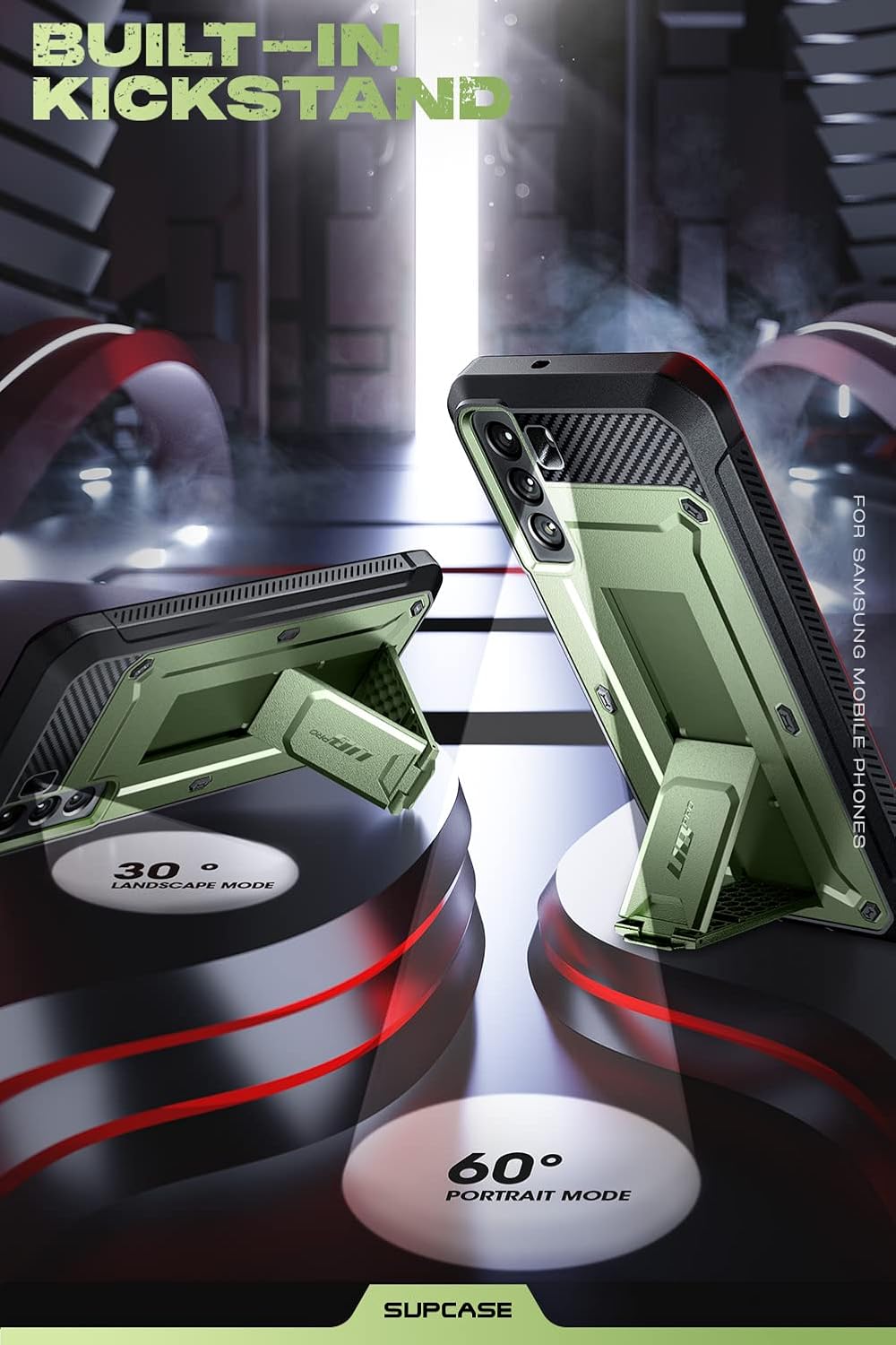 SUPCASE for Samsung Galaxy S22 Case with Stand (Unicorn Beetle Pro), [Built-in Belt-Clip] Heavy Duty Full-Body Dual Layer Rugged Kickstand Shockproof Protective Phone Case for Galaxy S22, Guldan