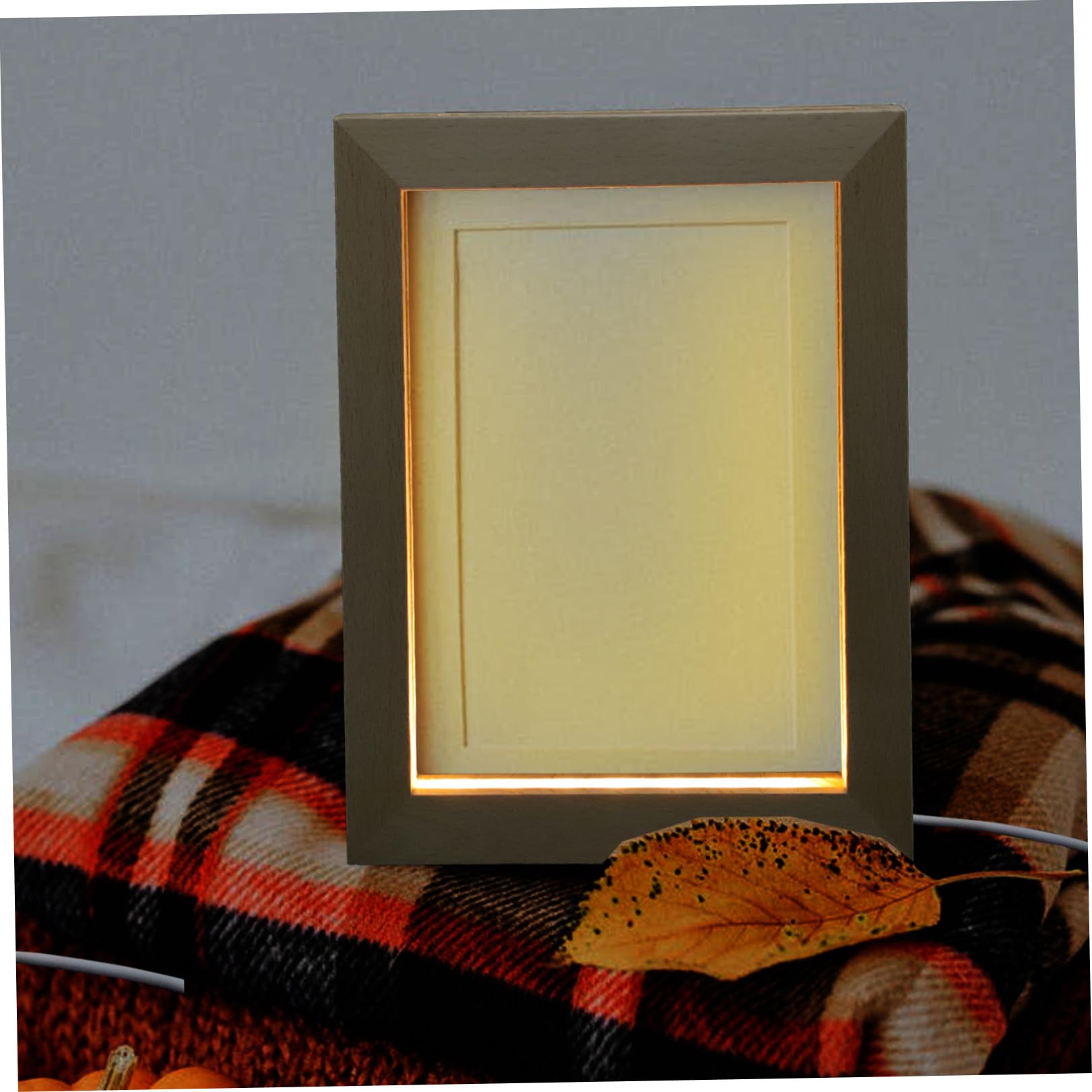 Marco de Fotos LED de Madera para Escritorio, Luz Nocturna Decorativa