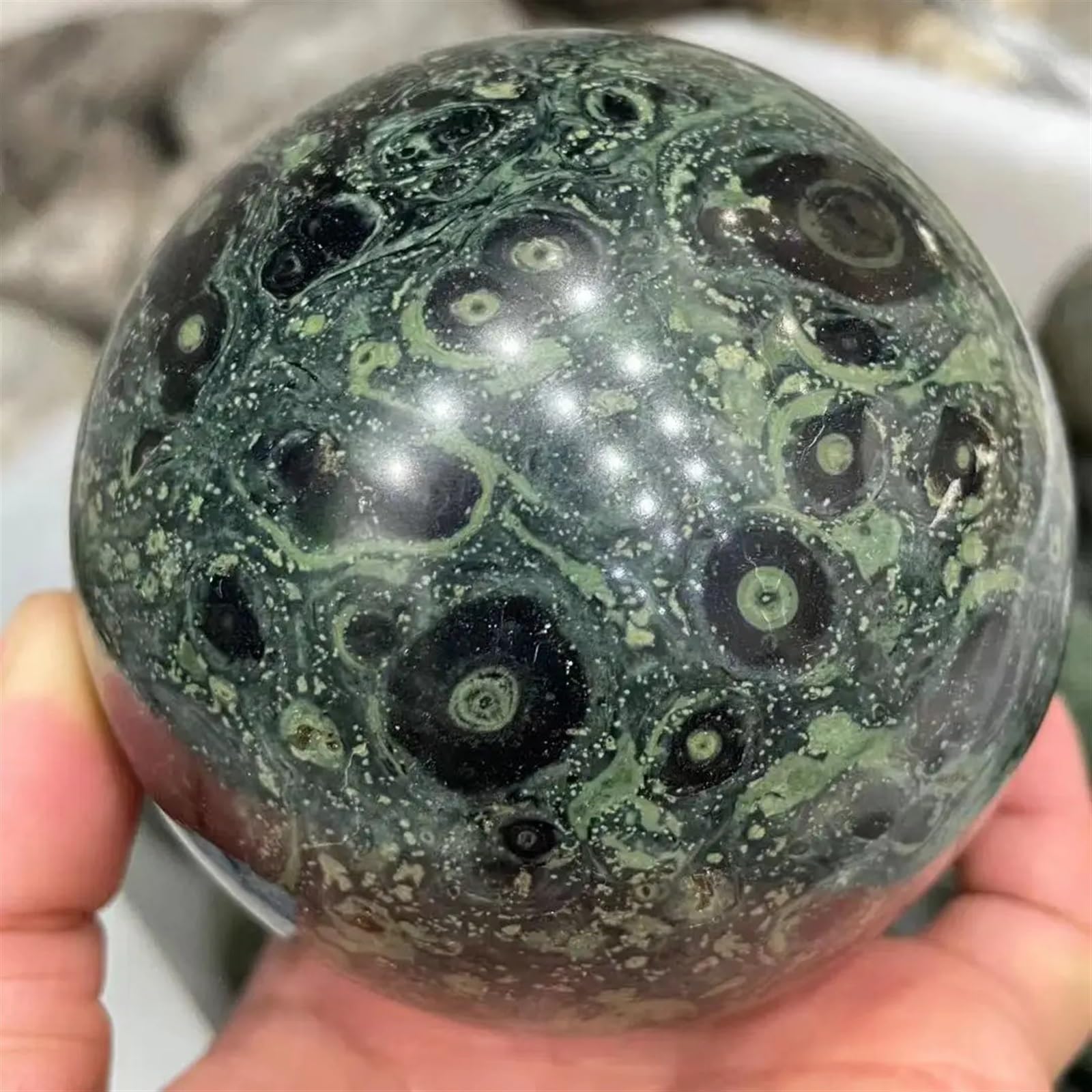 DPURPIWADY Gemstone Sphere Malachite Stone Crystal Balls Kambaba Jasper Ornaments