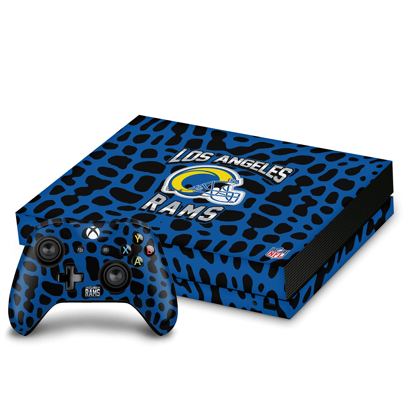 Head Case Designs sous Licence Officielle NFL Empreinte d'animal Los Angeles Rams Vinyle Autocollant De Jeu Peau Autocollant Couverture Compatible avec Xbox One X Console and Controller Bundle