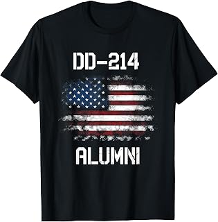 DD-214 Alumni USA Flag Military Service Veteran Soldiers T-Shirt for Women Men