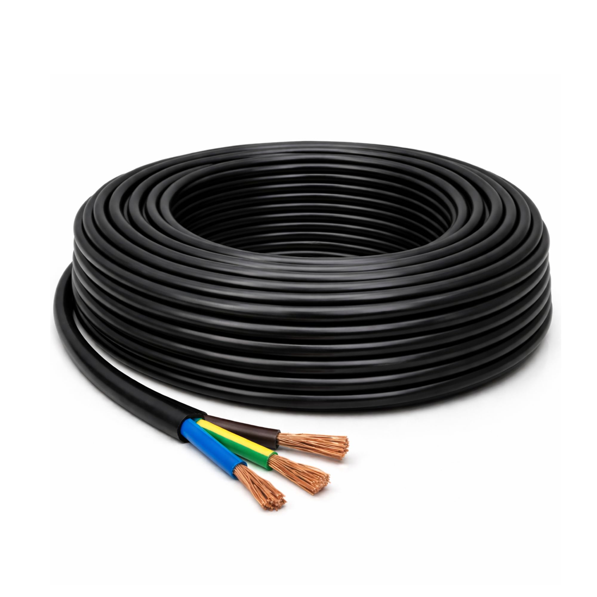LampStation 3183Y 3 Core Round Flex Cable 1.0mm Black Mains 20 Metres