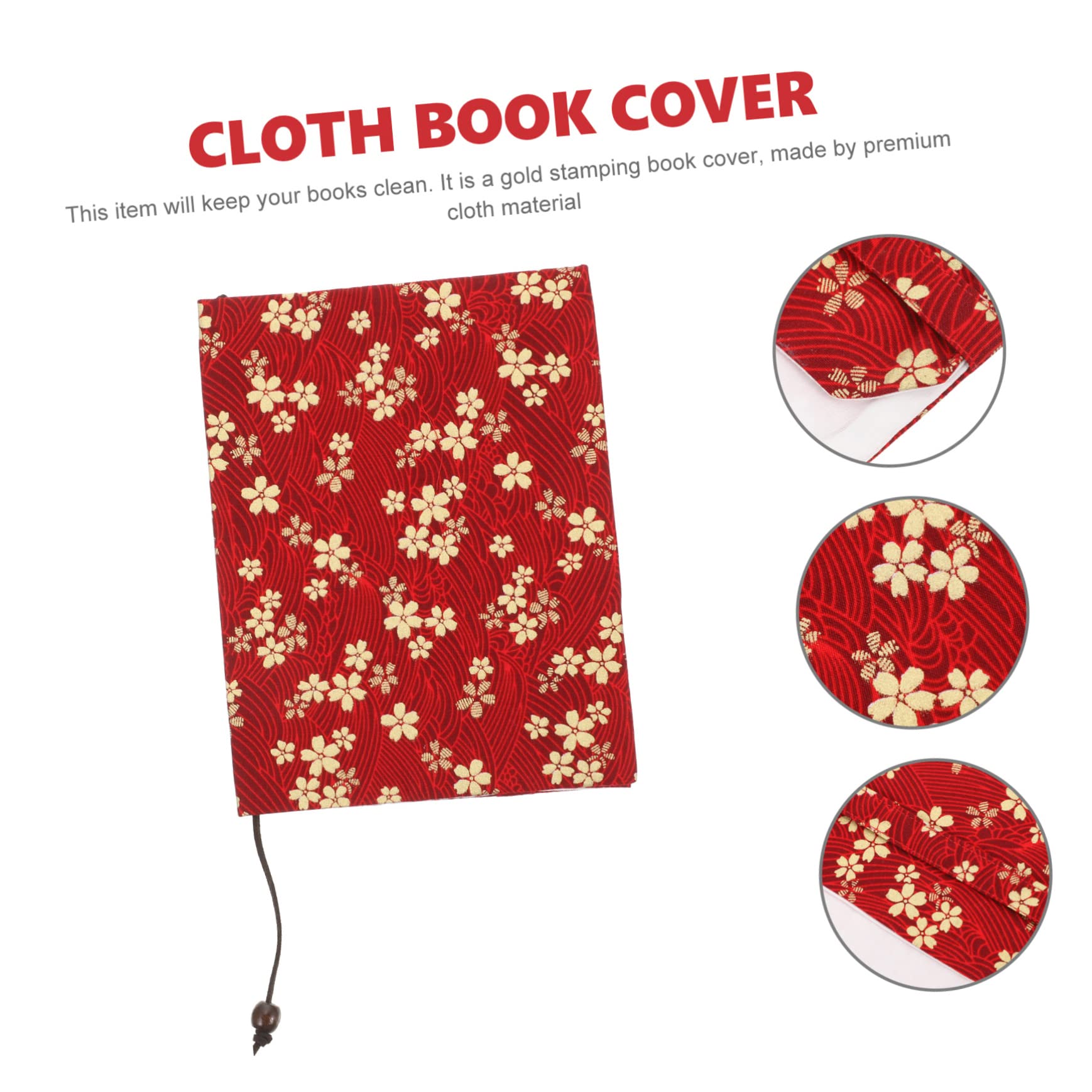 Lurrose 3 Pz copertina del libro custodia libro custodia per libro copertine di libri con copertina rigida libro personalizzato Nota libri moda elegante protettore del libro tessuto rosso