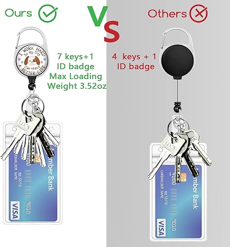 Miniatura 138 de Funny Chicken Badge Holder with Retractable Reel ID Card Badge Case with Carabiner Clip Heavy Duty Vertical Card Name Tag Badge Protector Cover for