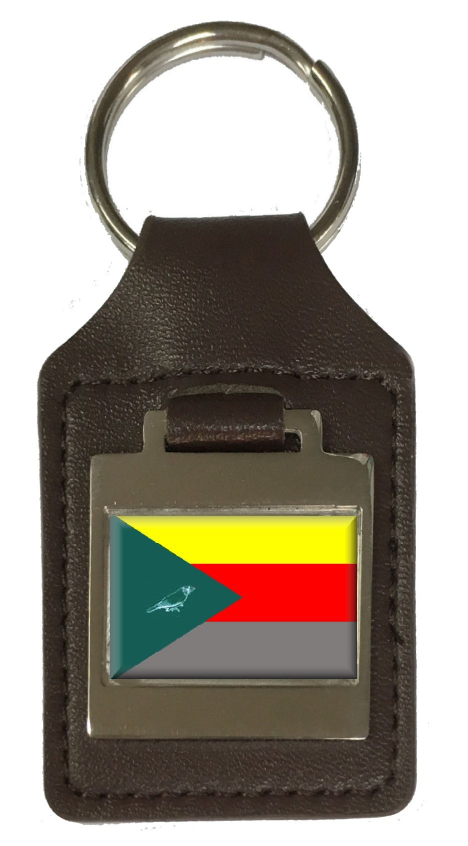 Llavero de cuero grabado Irapuru City Sao Paulo State Flag