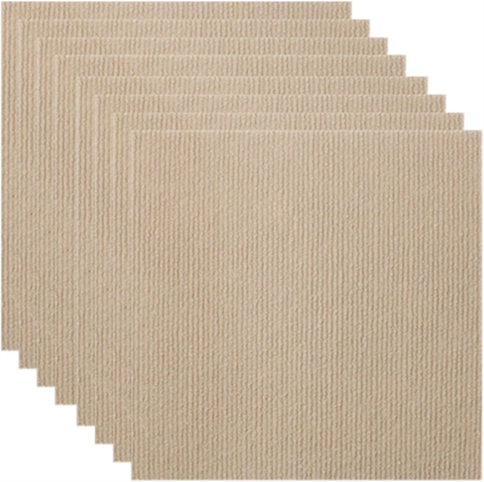 dalles de moquette, Carreaux de moquette 11x11 en 8 pièces, tapis auto-adhésif lavable(Cream Brown)