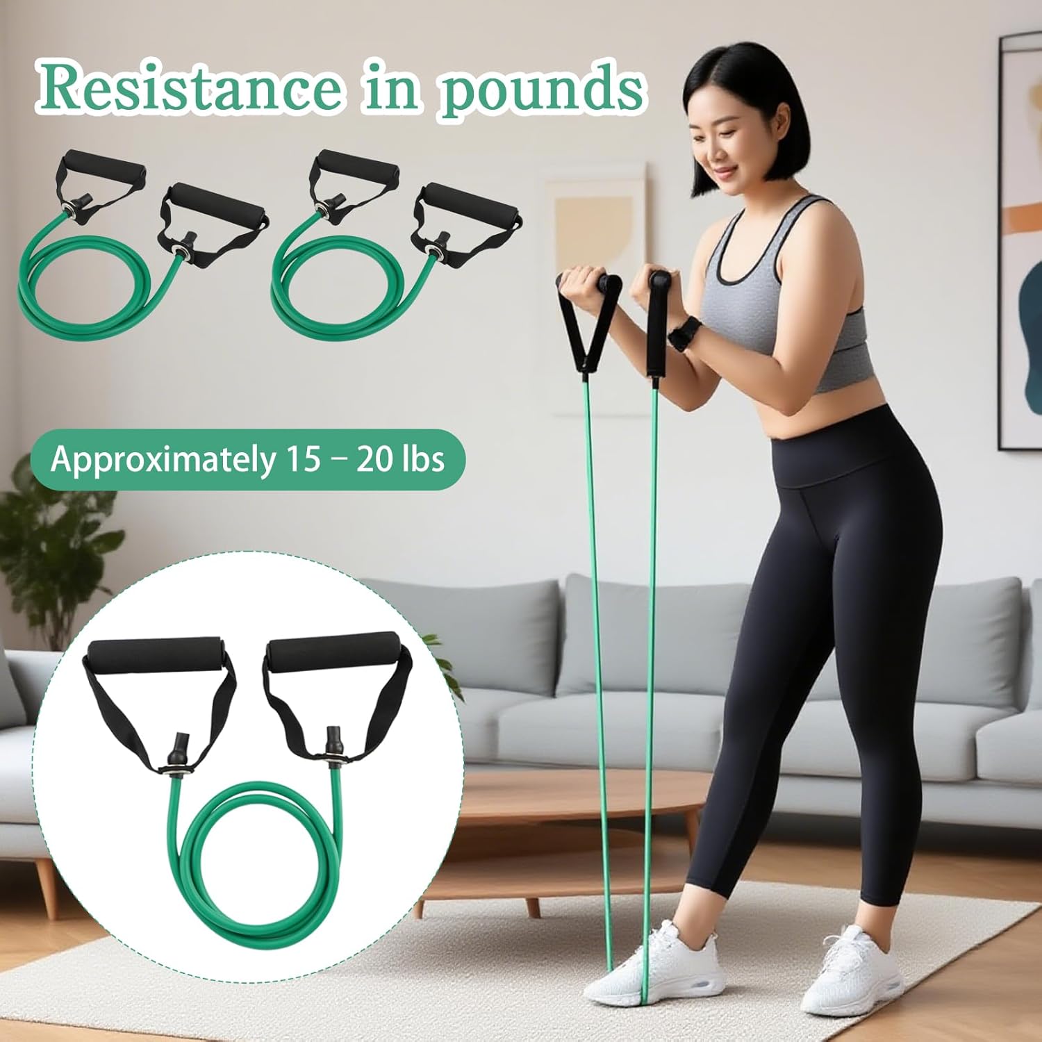 10 Pcs Single Resistance Exercise Band Bulk with Handles Strength Training Resistance Band with Drawstring Bag and Door Anchor for Men Women Muscle Toning Stretch Physical Therapy