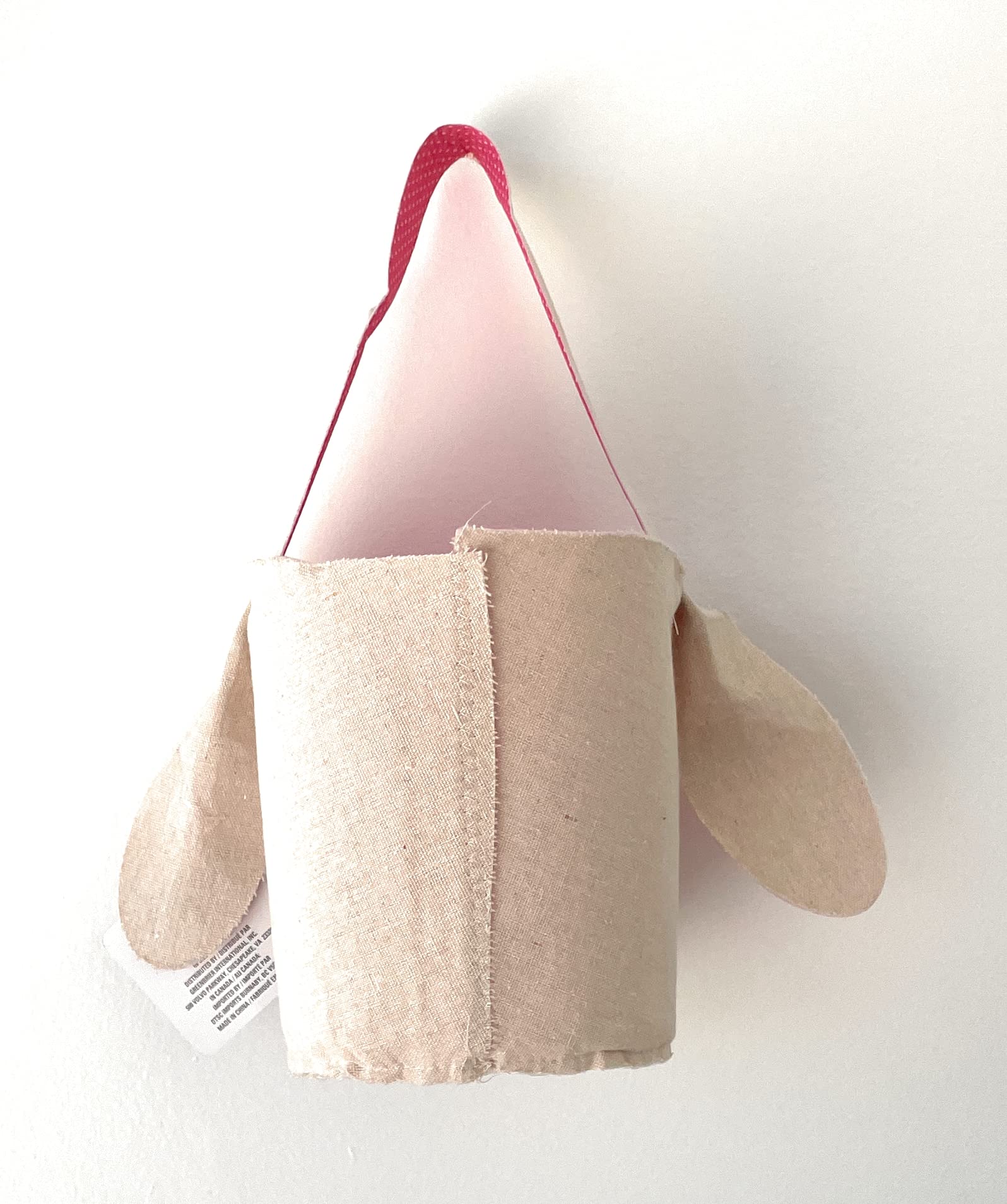 Greenbrier Fabric Bunny Easter Basket (Pink)