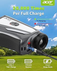 Acer Gadget Golf Rangefinder with Slope - 1200/1700Yards Laser Range Finder for Golfer, 6X Magnification Rangefinders Golf with Flag Pole Locking Vibration, Rechargeable Magnetic Gifts for Golfers