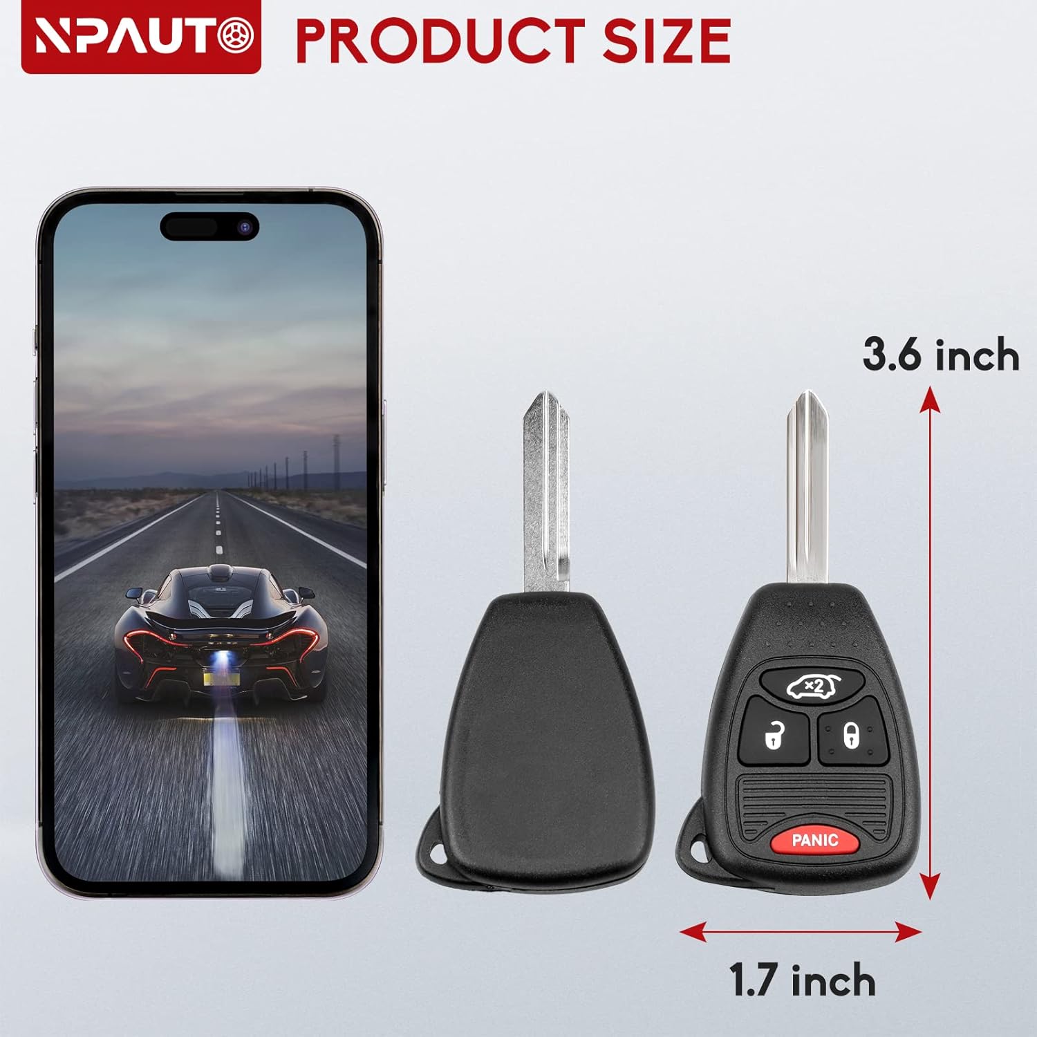 NPAUTO 2Pcs Key Fob Replacement for Dodge Ram Charger Durango 2004-2009, Chrysler 200 300, Jeep Commander Grand Cherokee Liberty 2008-2012 & More-Keyless Entry Remote Control Car Key Fobs, OHT692427AA - Image 7