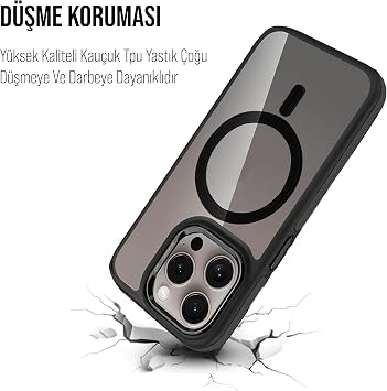 Babilden iPhone 14 Pro Max İçin Kılıf MagSafe ile Uyumlu Askeri Sınıfta Koruma Sararma Önleyici Çizilmeye Dirençli Sırt Manyetik Telefon Kılıfı (Siyah)