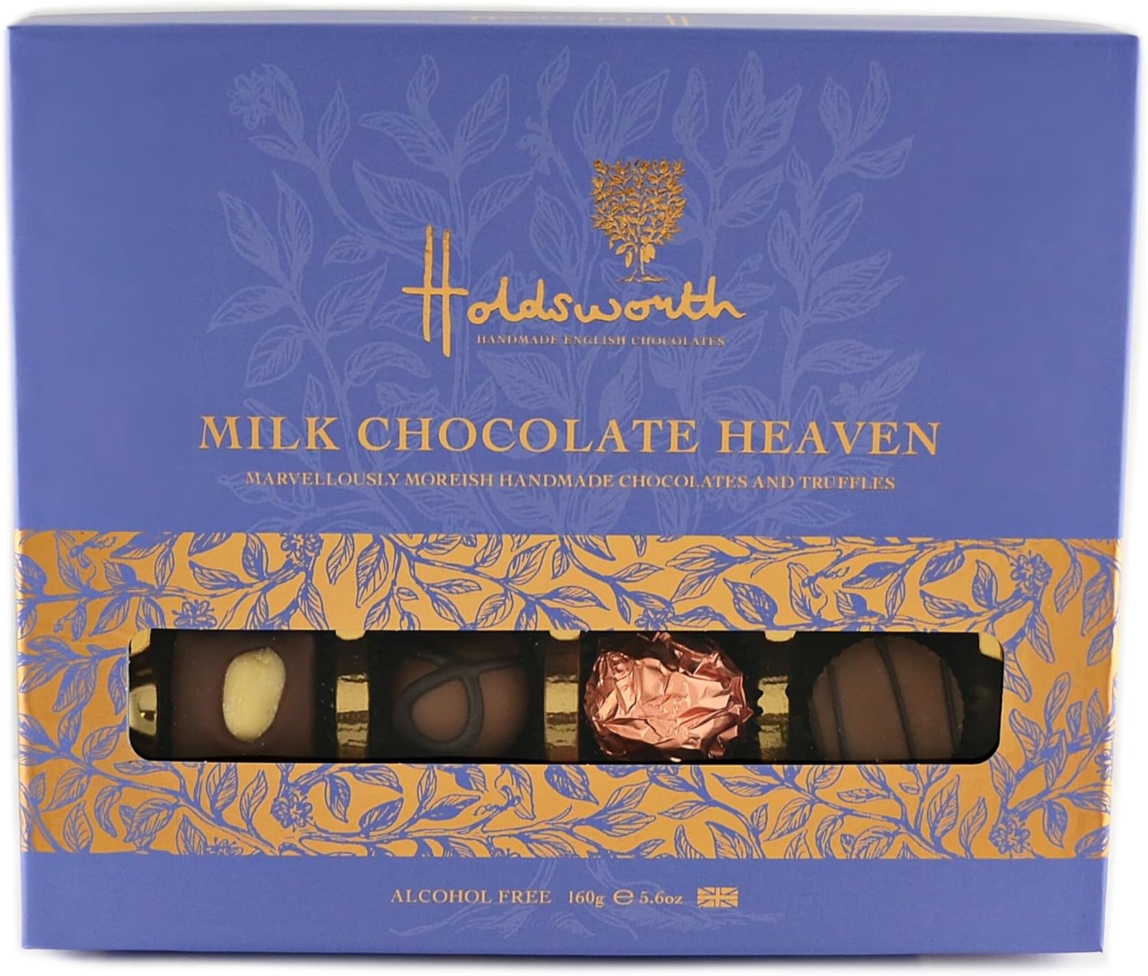 Holdsworth Chocolates Luxury Classic - Handmade Truffles Heaven Milk Chocolate Assortment - 160g