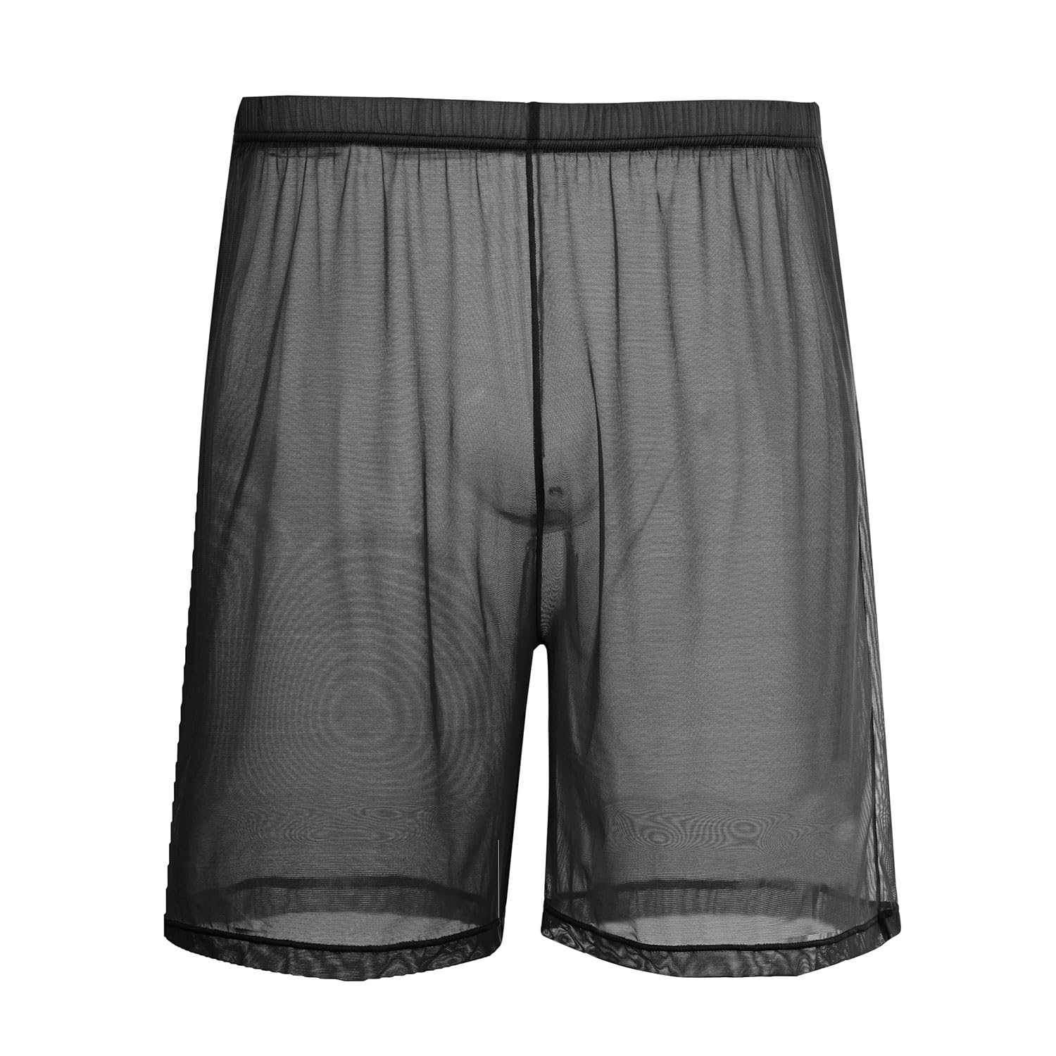 ZAIGGUT Mens Mesh See Through Underwear Transparent Breathable Boxer Short Sexy Sheer Loose Lounge Shorts