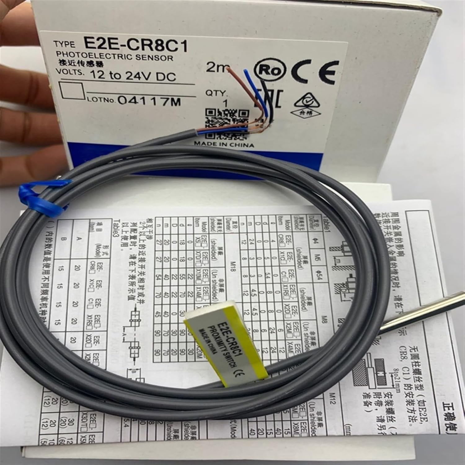 2PCS E2E-X1C1 E2E-X1B1 E2E-CR8C1 E2E-CR8B1 Proximity Switch Sensor(E2E-X1C1)