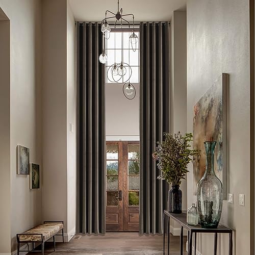 Macochico Cortinas opacas extralargas de terciopelo con ojales, cortinas aislantes térmicas para loft, sala de estar, dormitorio, habitación de