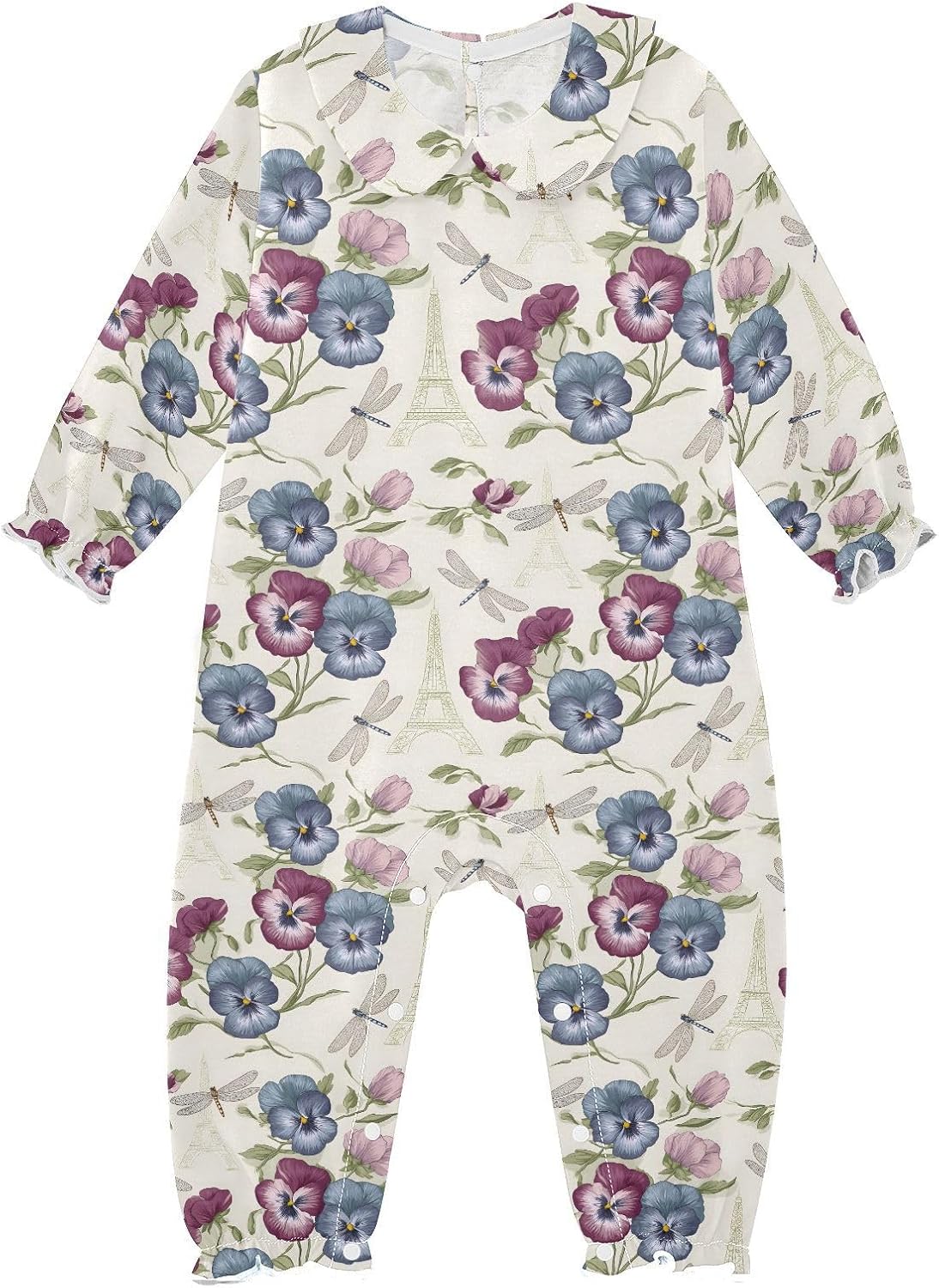 Infant Baby Boy Girl Clothing Long Sleeve Jumpsuit Romper Newborn Outfit One Piece Button Down Sleepwear 3-24M