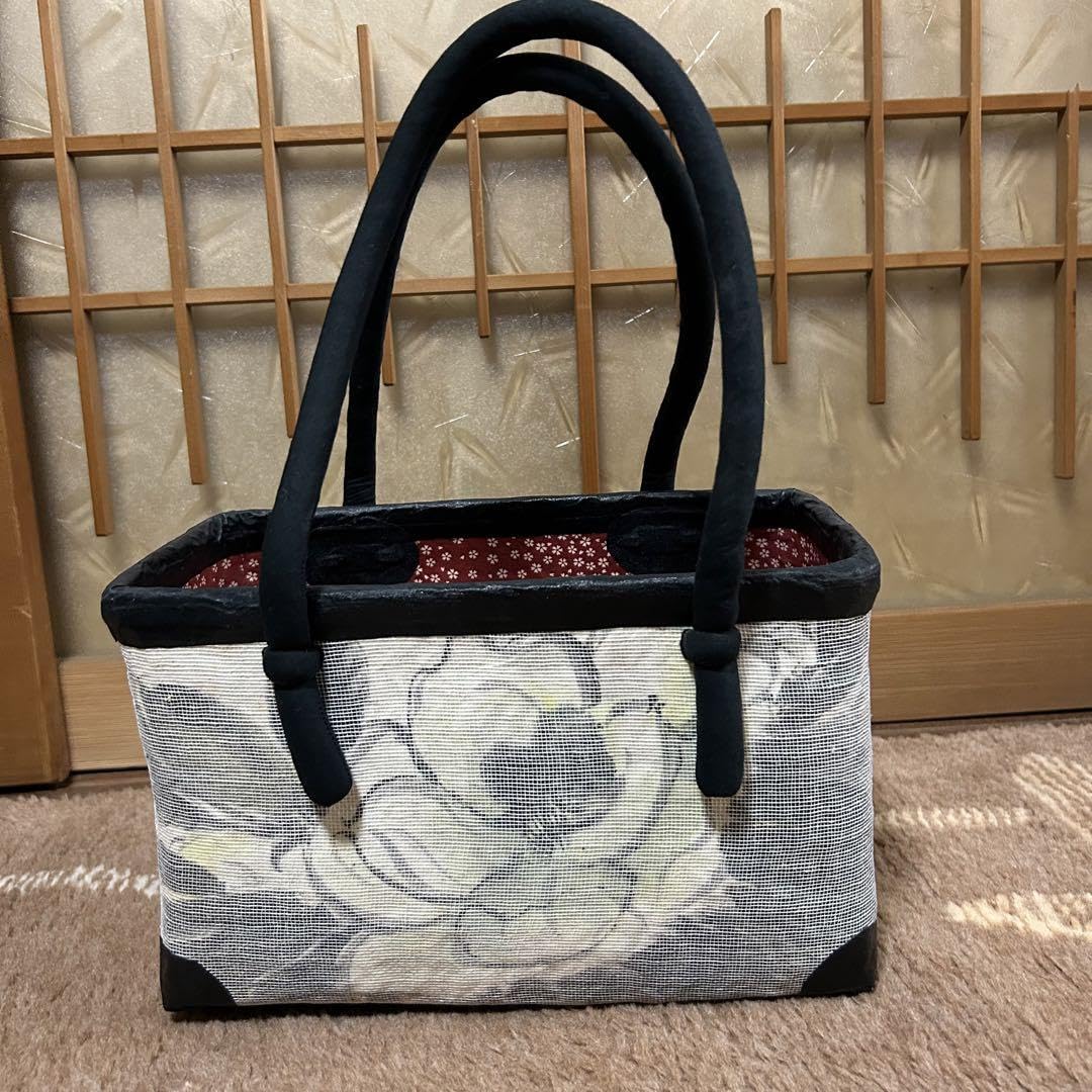 一閑張り 一閑張りカゴバック 打ち掛け着物リメイク あんみつ姫 一閑張り 一閑張りカゴバック 打ち掛け着物リメイク あんみつ姫