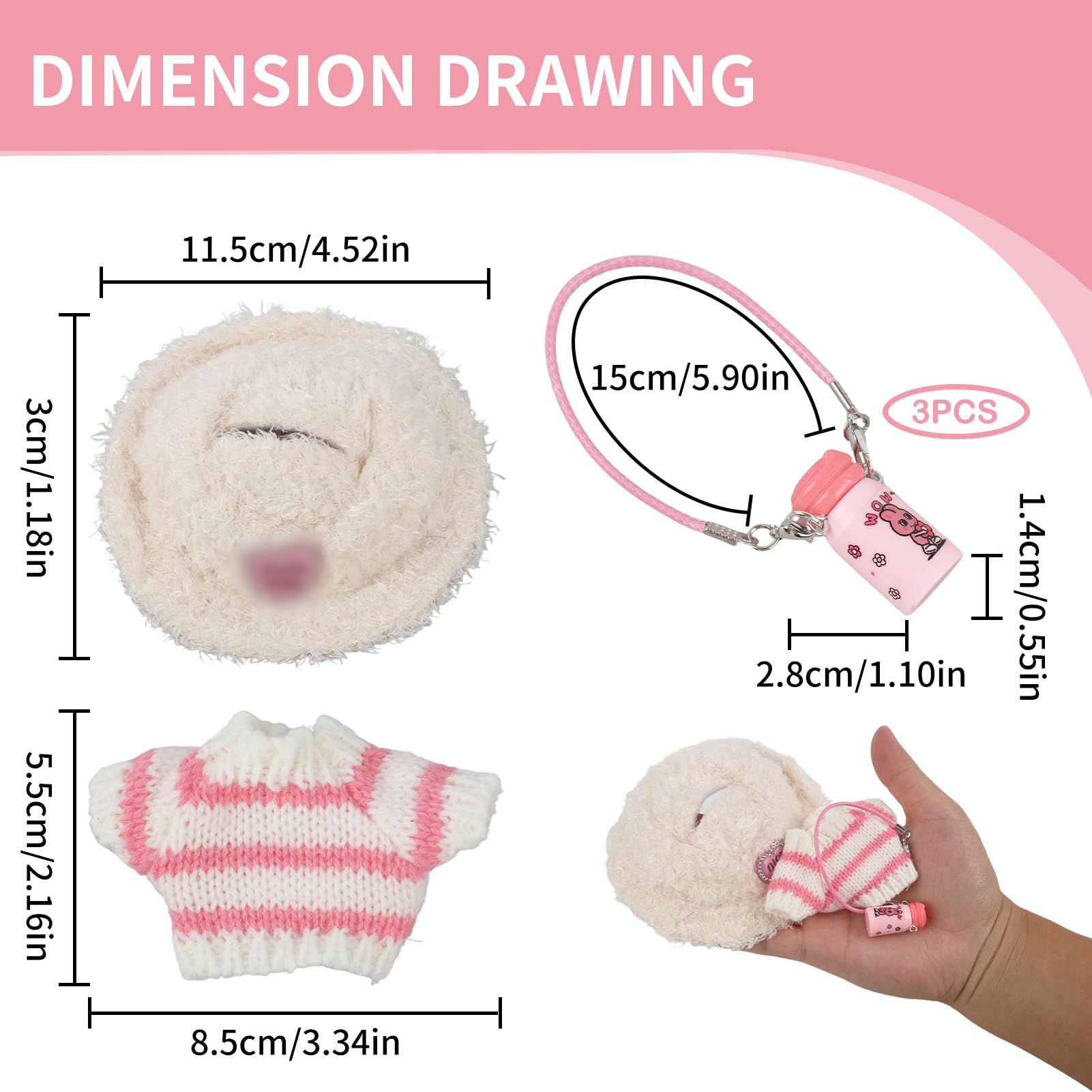 17cm Doll Clothes Set for Doll Accessories Suit and Sweater for 17cm Boy and Girl Dolls,Gifts for Kids and Doll Collectors Who Love Fashion - Image 2