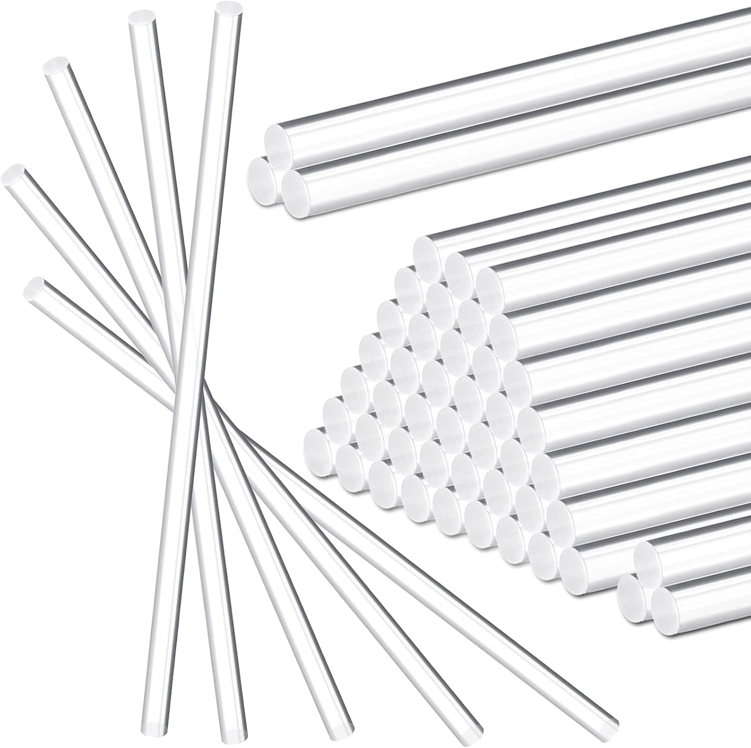Zopeal 200 Pcs Acrylic Lollipop Sticks Clear Cake Pops Rods Cake Topper Candy Cupcake Treat Stick for Wedding Chocolate Cookie Dessert Handmade DIY Crafts Party Decor Gardening(6 x 0.12 Inches,Clear)