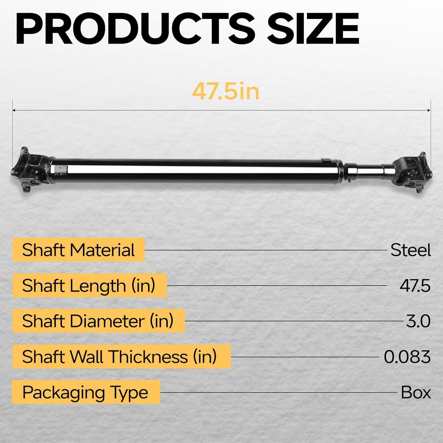Rear Drive Shaft 47.5" [Automatic Trans] Fit for Jeep Grand Cherokee 2005-2010| Commander 2006-2010 - V6 3.7L, 4WD/AWD, OE 52853006AB, 52853006AD